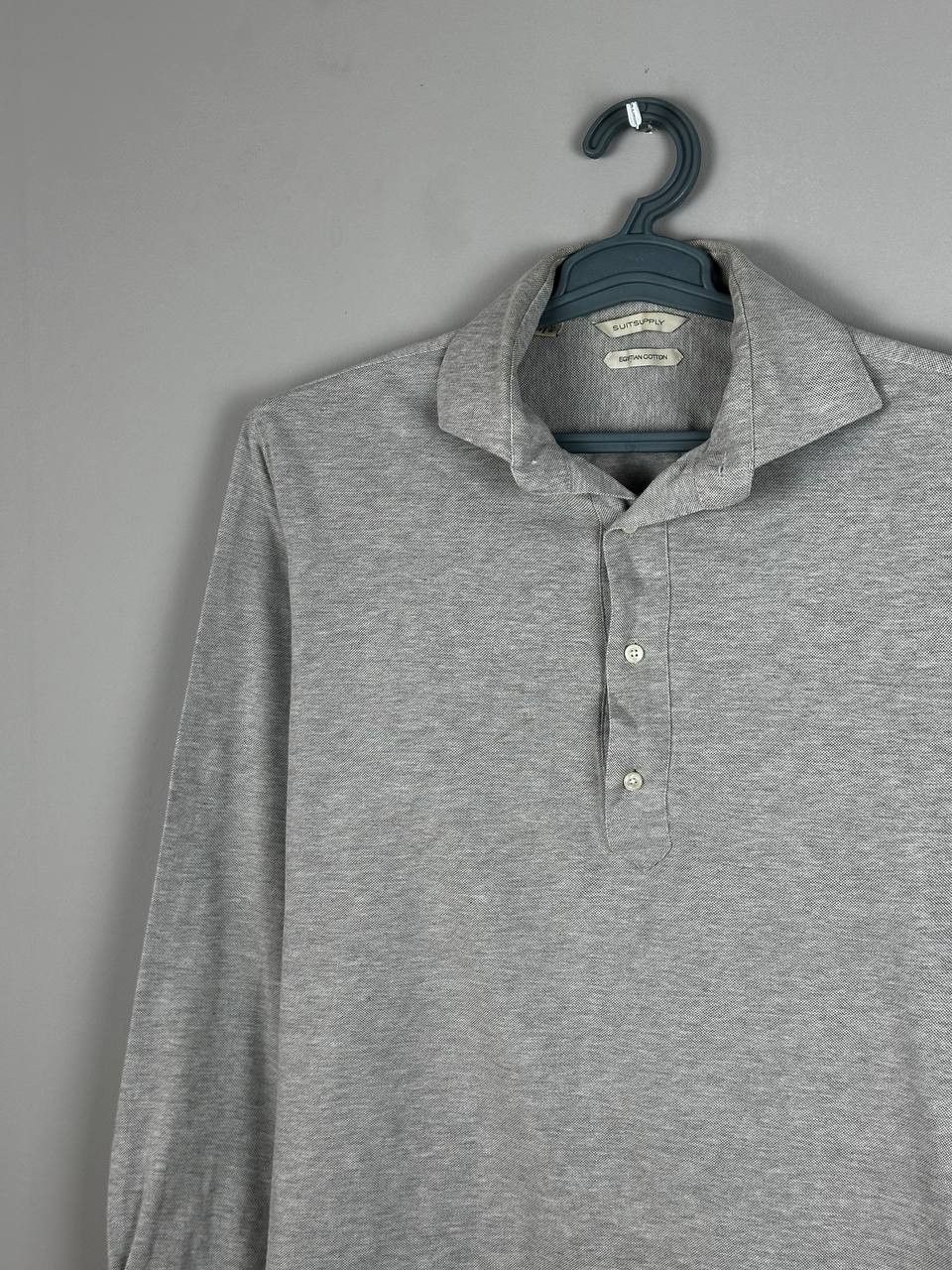 Suitsupply Suitsupply Grey Luxury Long Sleeve Polo T Shirt Size US M / EU 48-50 / 2 - 1 Thumbnail