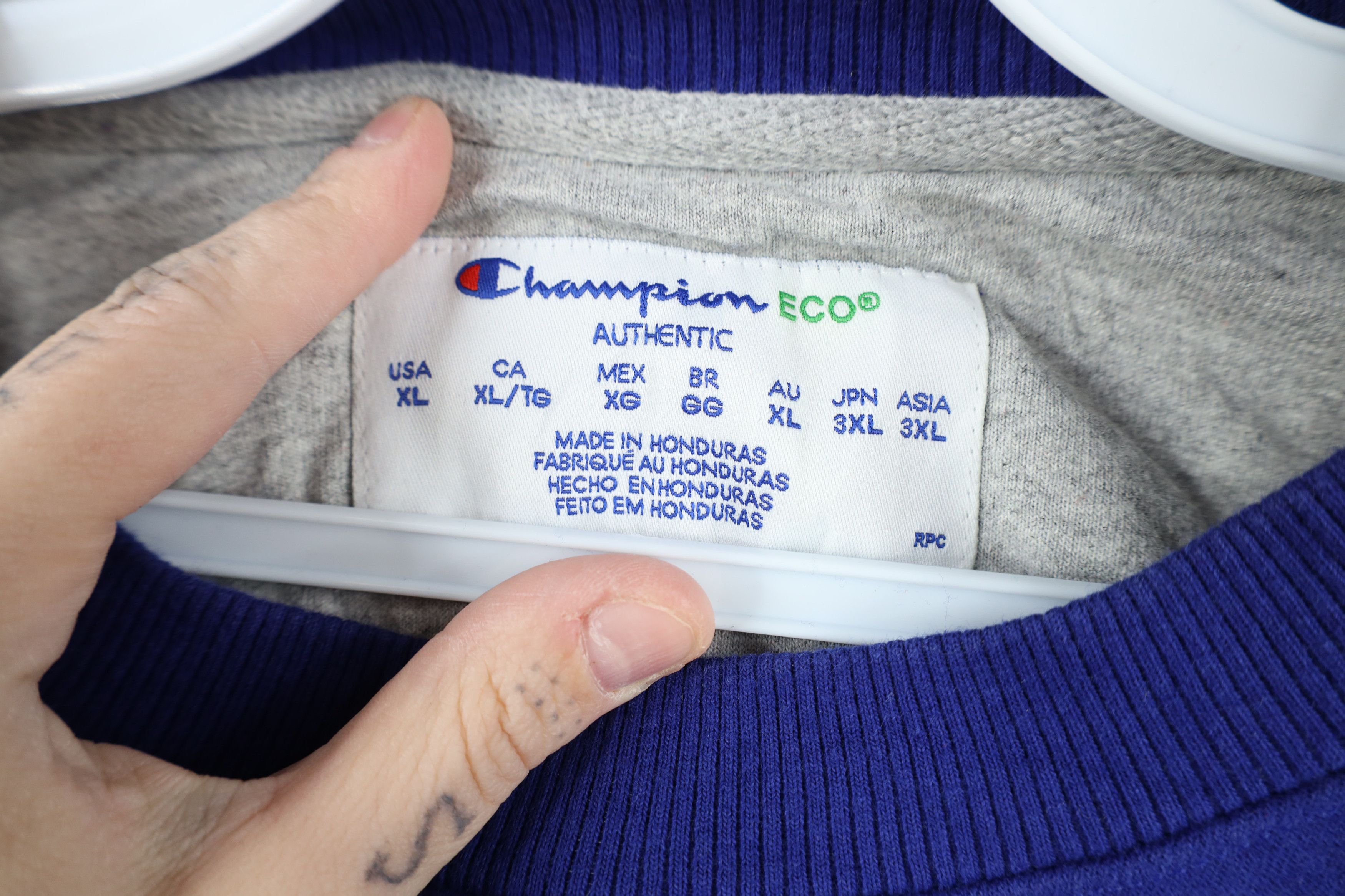 Champion × Vintage Vintage Y2K Champion Classic Logo Crewneck Sweatshirt Blue Size US XL / EU 56 / 4 - 5 Thumbnail