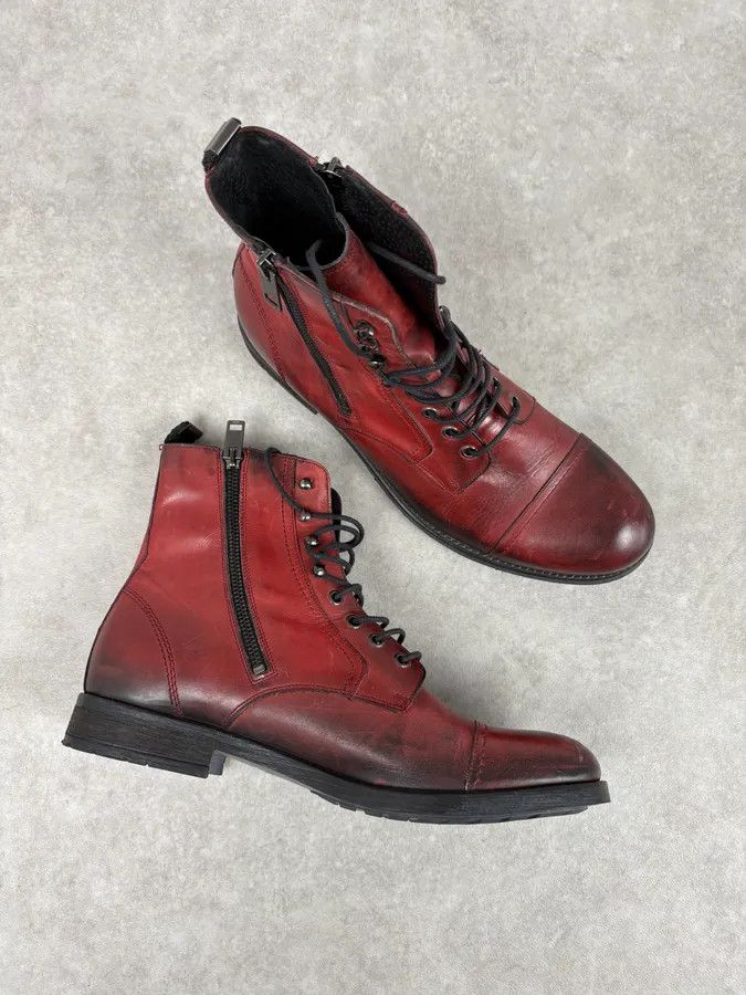 Diesel Diesel Raw Red Leather Combat Boots Size US 9 / EU 42 - 5 Thumbnail