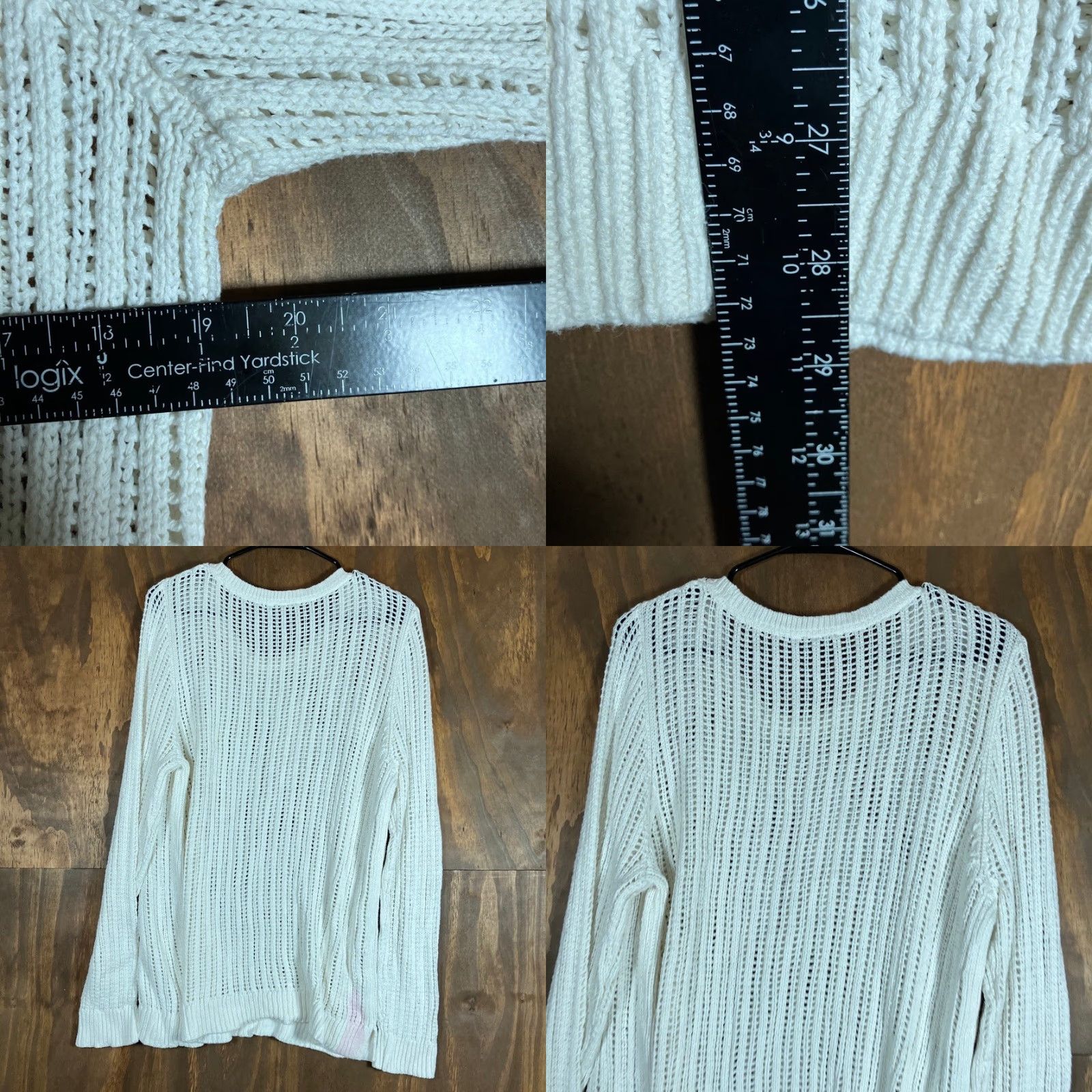 Talbots Talbots Sweater Womens Large White Open-Knit 100% Cotton Long Sleeve Size L / US 10 / IT 46 - 8 Thumbnail