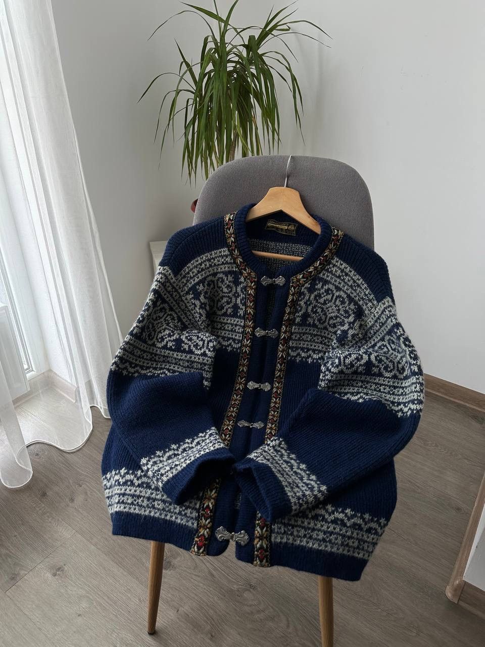 Vintage Vintage Nordsrikk Norway Wool Blue Cardigan Sweater Size US M / EU 48-50 / 2 - 7 Thumbnail