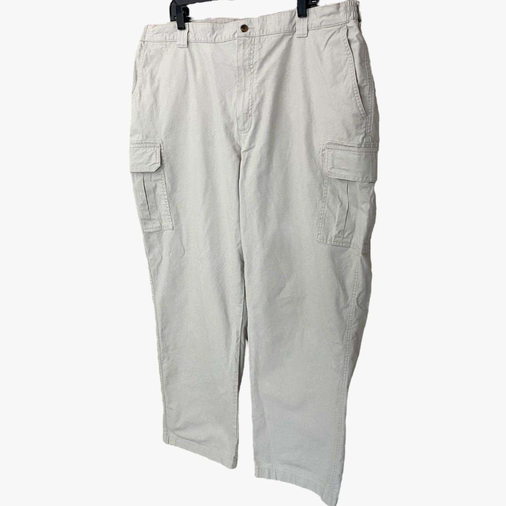 Vintage VINTAGE L.L. Bean Cargo Pants Men 44X32 Relaxed-Fit Cotton Trousers Beige Casual Travel Workwear Size US 44 / EU 60 - 2 Thumbnail