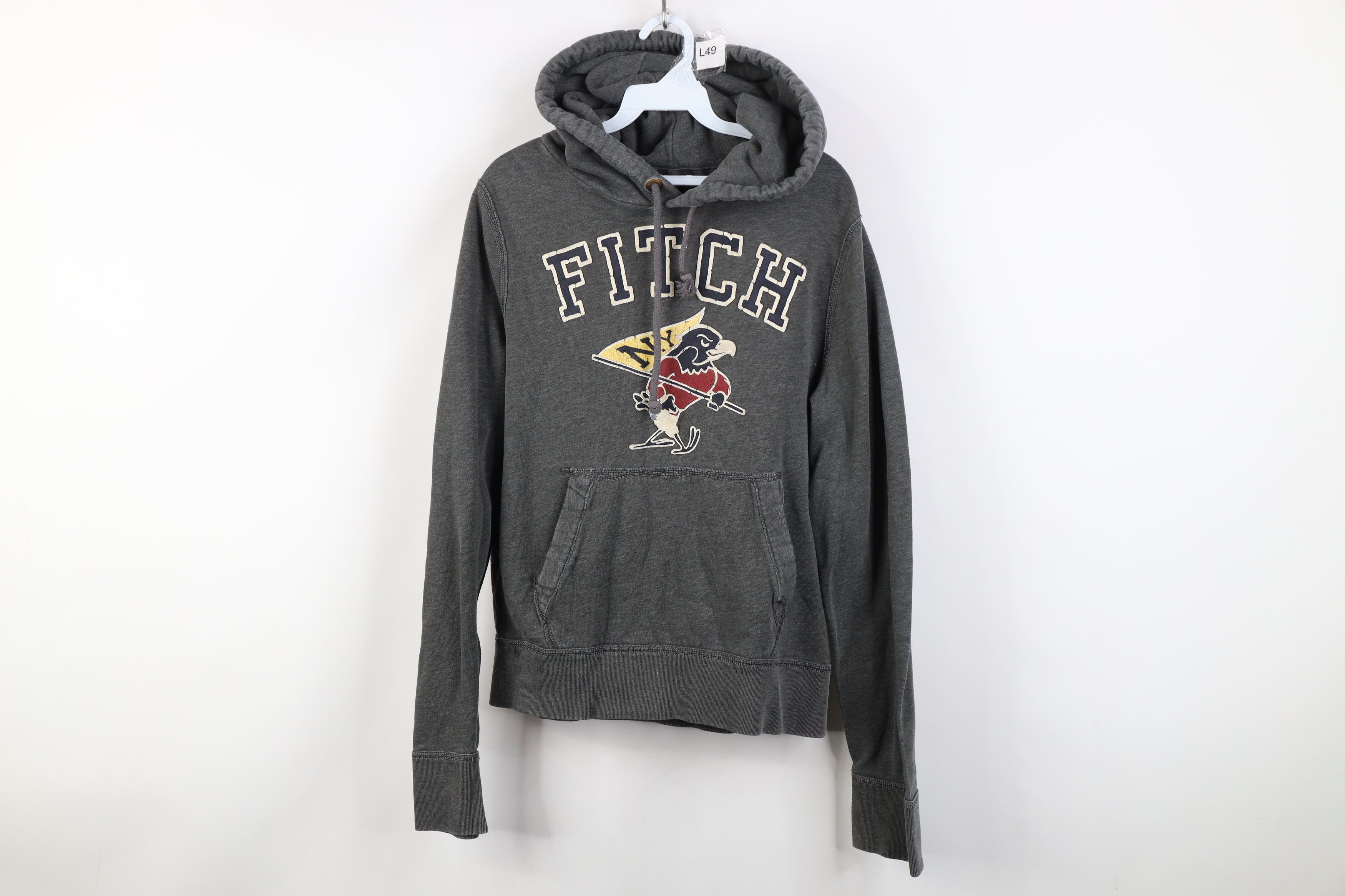 Vintage 90s Y2K Abercrombie & Fitch Eagle Hoodie Gray