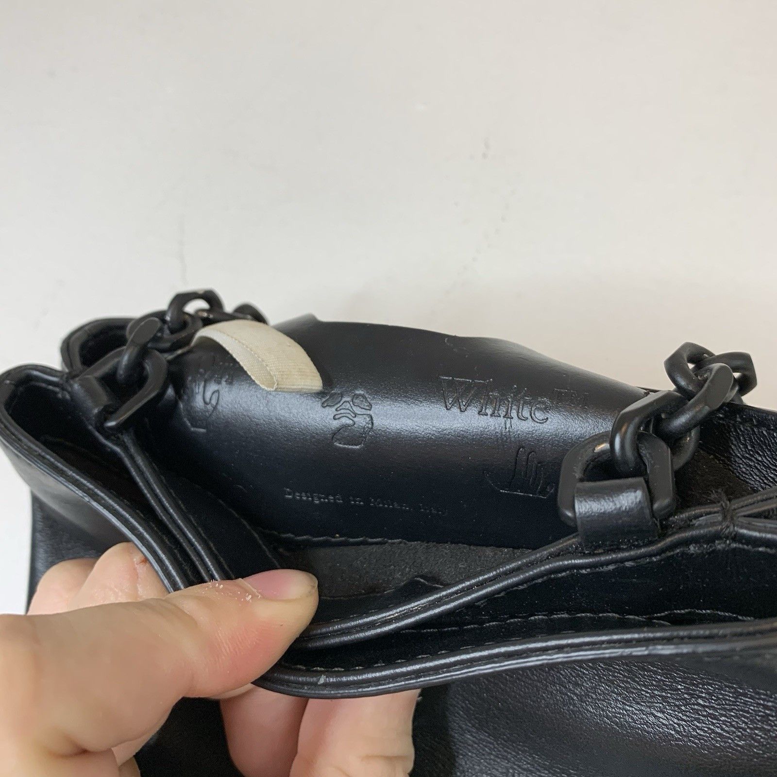 Off-White Off White Diag Soft Binder Clip Leather Side Bag Black Size ONE SIZE - 8 Thumbnail