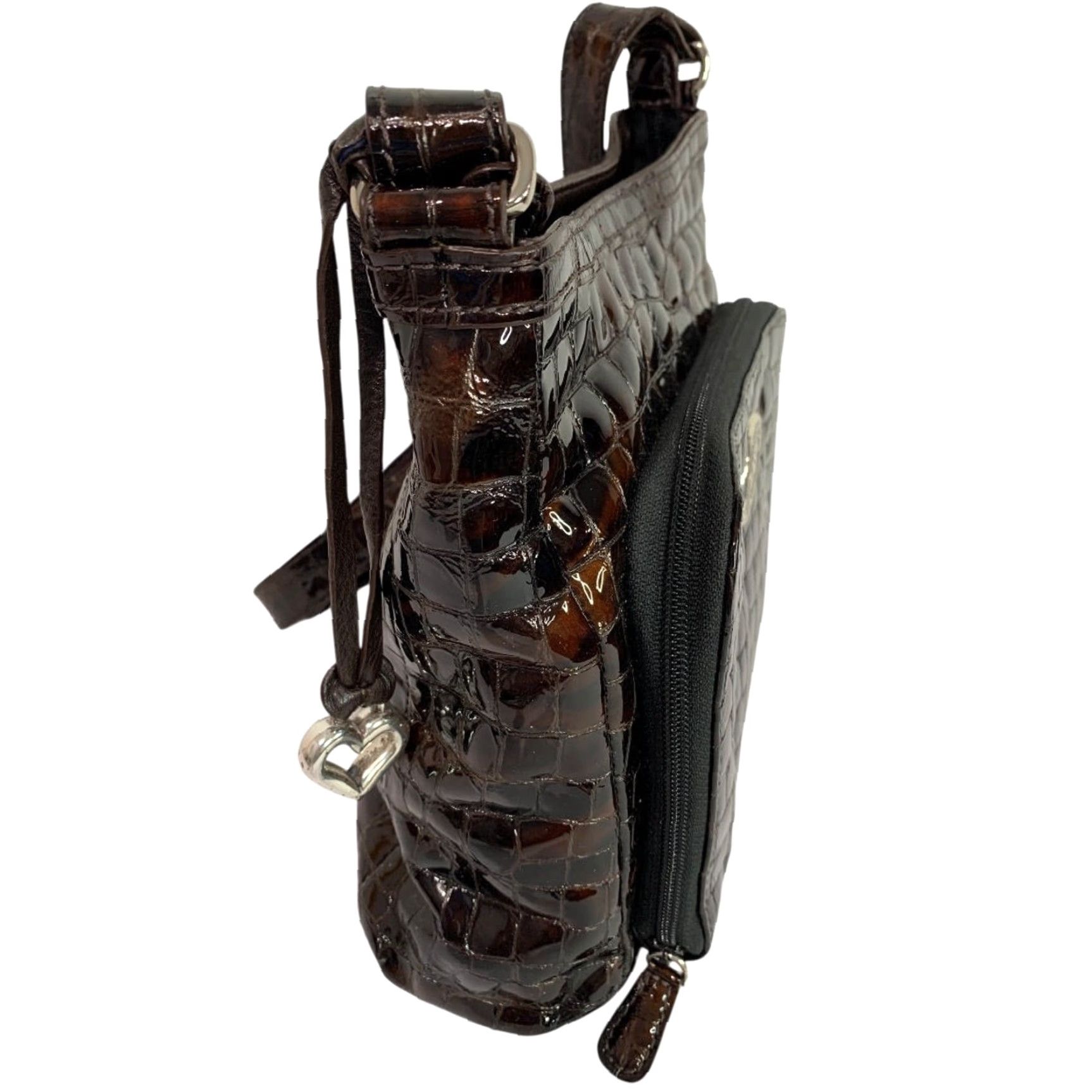 Brighton Brighton Cher Front Wallet Organizer Patent Leather Brown Crossbody Bag Women Size ONE SIZE - 5 Thumbnail