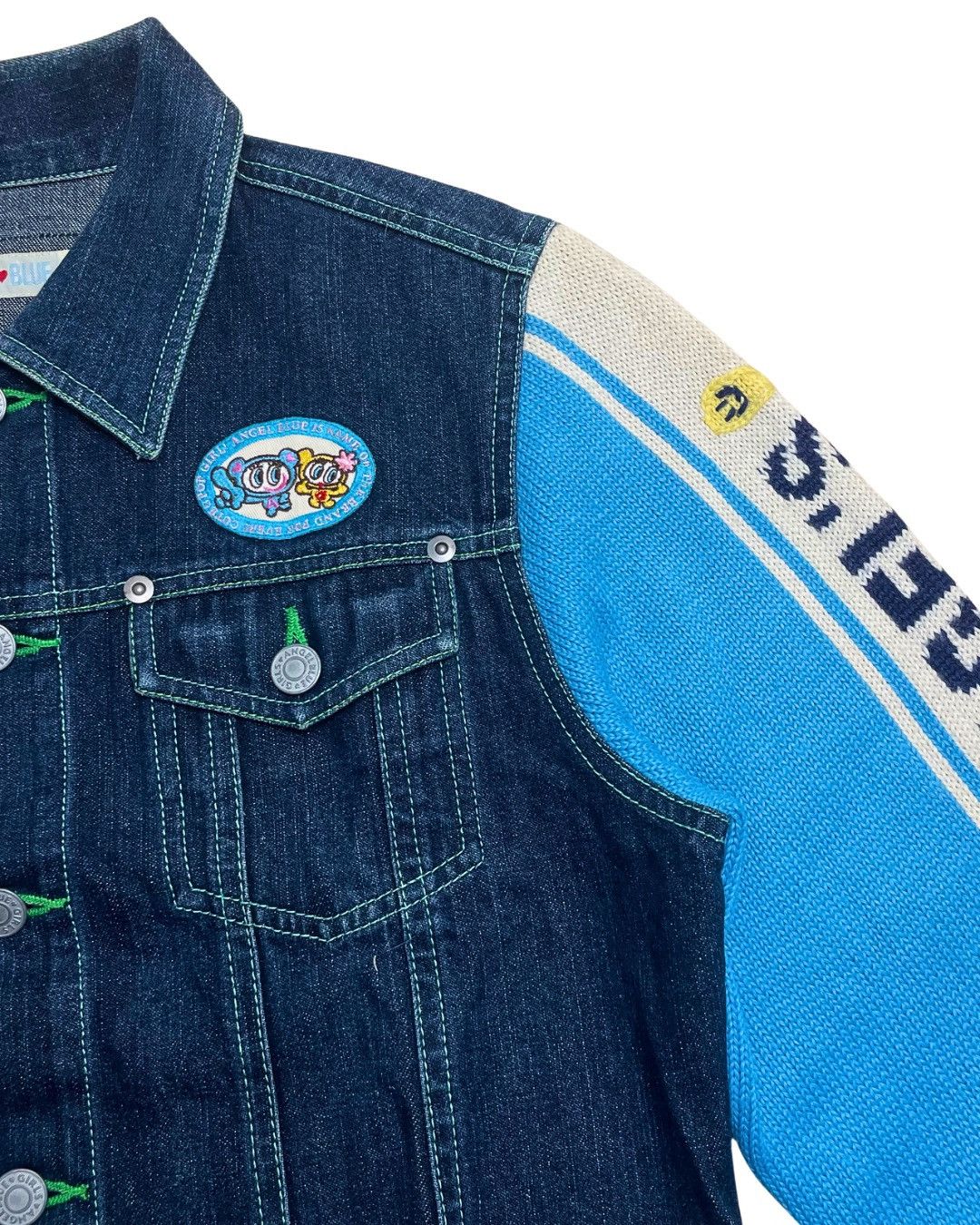 Angel Blue Angel Blue Denim Knit Sleeve Jacket Size S / US 4 / IT 40 - 8 Thumbnail