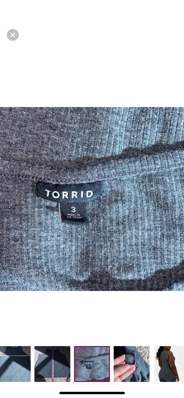 Torrid Torrid 3x rib crew neck lace up tank top Size 3XL / US 20-22 - 4 Thumbnail