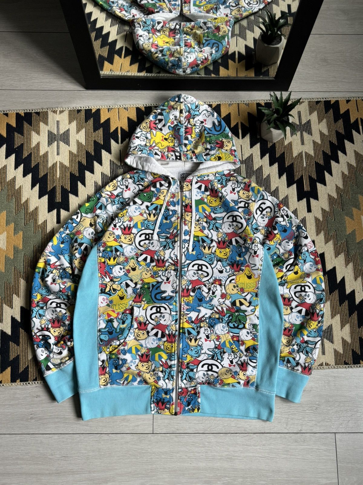 Stussy × Vintage STUSSY X HEADZ all over print animated cartoon
