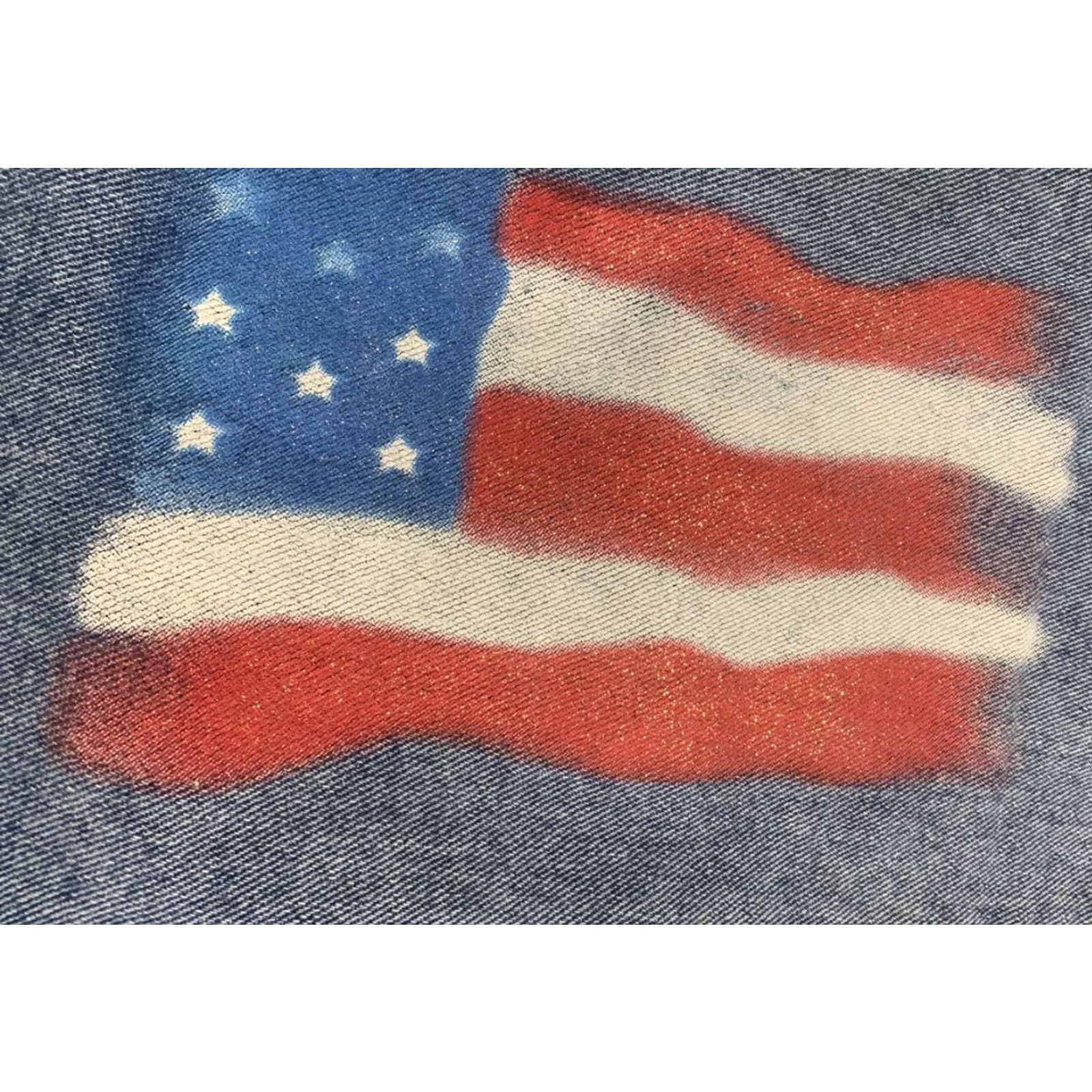 Vintage Rave 4 Real Womens USA Flag Flare Jeans Size 11 Extra Large 30x32 Size 30" / US 8 / IT 44 - 2 Thumbnail