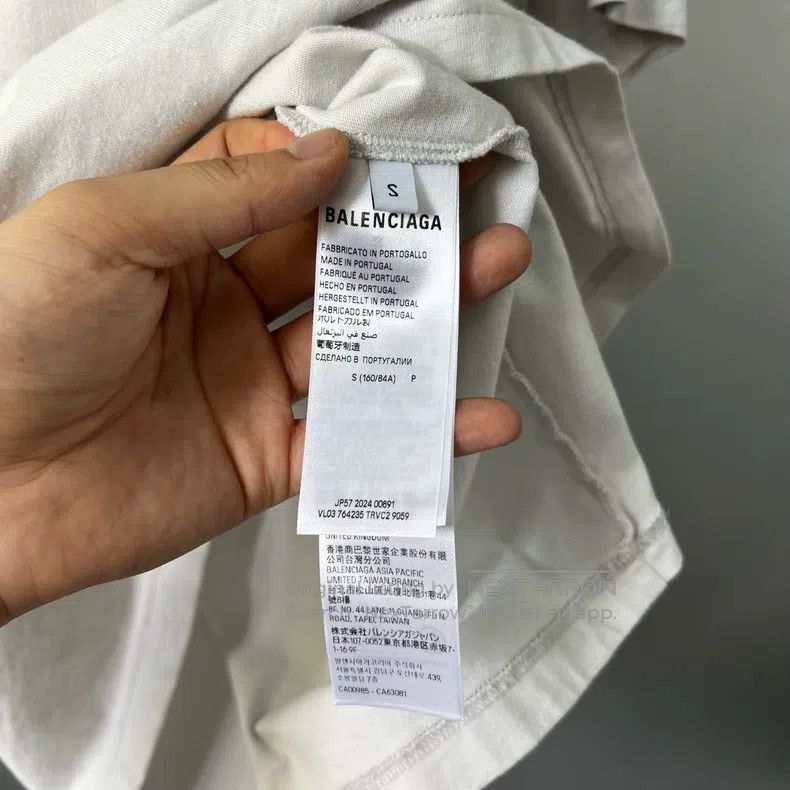 Balenciaga Balenciaga White and blue single-ring short-sleeve T-shirt Size US S / EU 44-46 / 1 - 4 Thumbnail