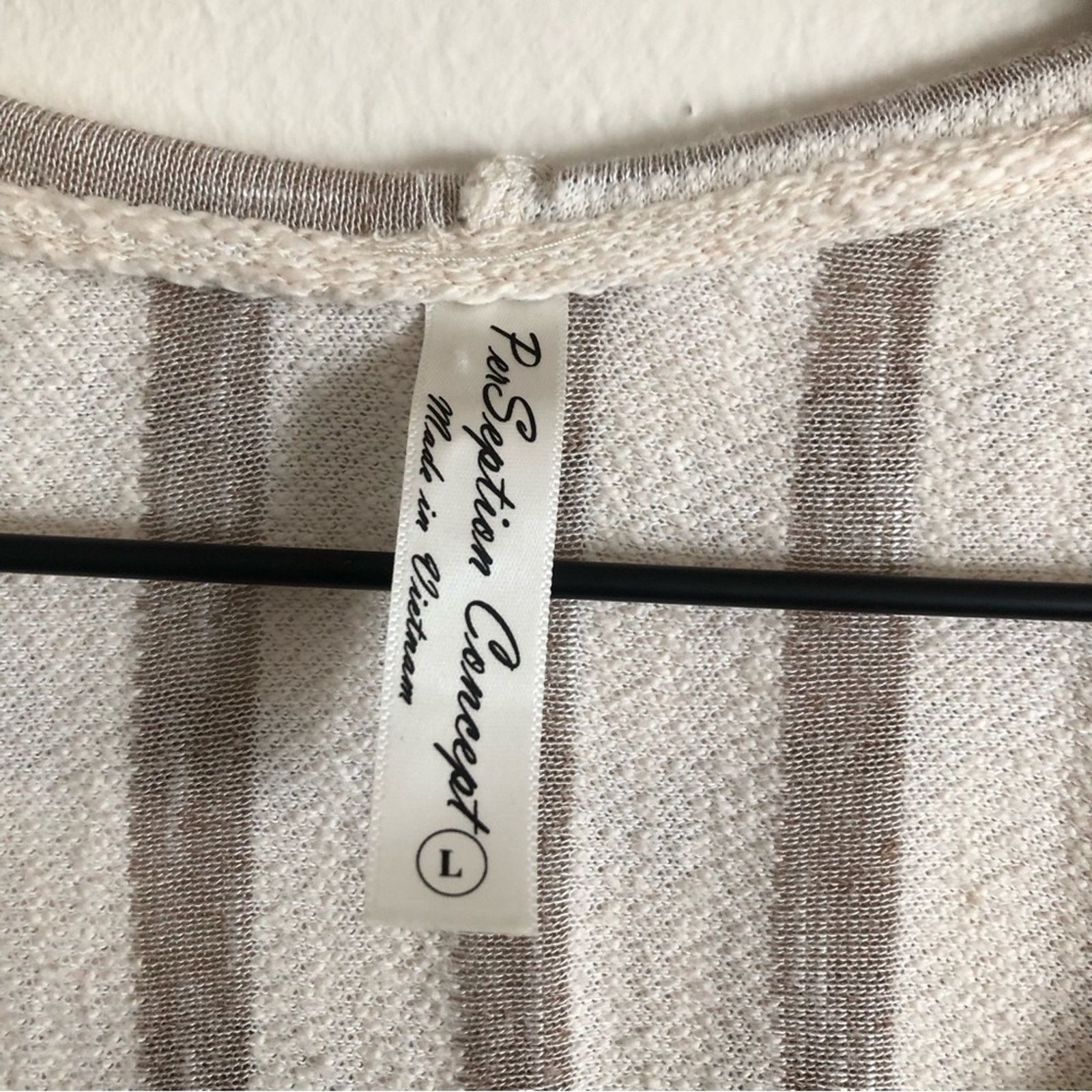 Other Perseption Concept Beach Brown White Striped Hoodie Sweater Size L / US 10 / IT 46 - 4 Thumbnail