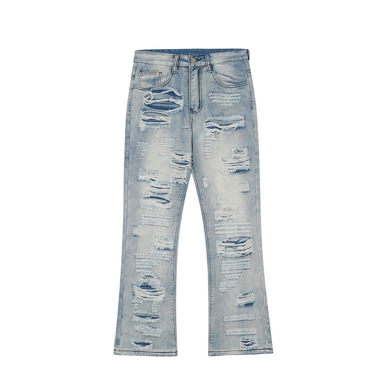 Other Wide Leg Ripped Light Blue Jeans Size US 32 / EU 48 - 4 Thumbnail