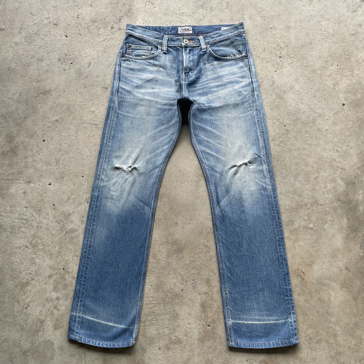 Edwin × Japanese Brand × Jean Vintage Edwin Made In Japan Jeans Faded Distressed Pants Size US 32 / EU 48 - 1 Thumbnail
