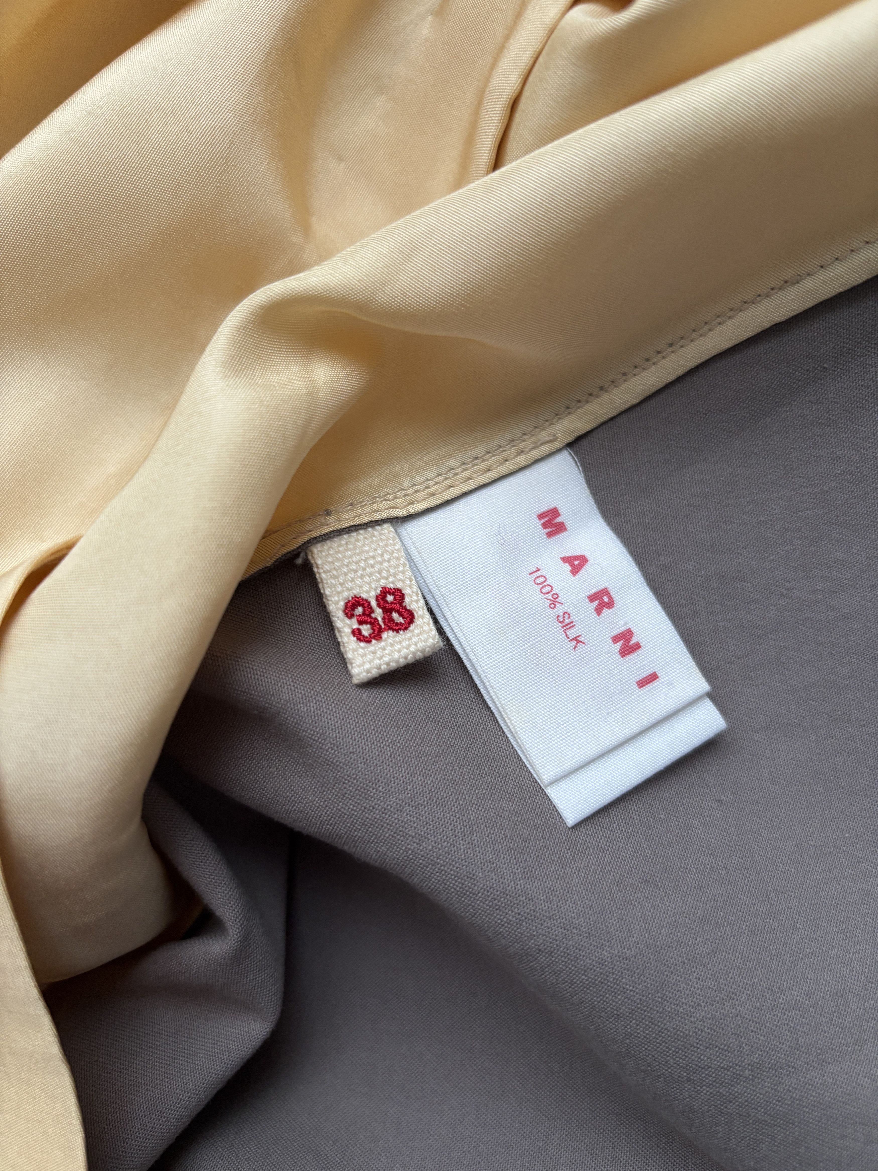 Marni ⚡️QUICK SALE⚡️Marni Brown with Yellow Silk Dress Size M / US 6-8 / IT 42-44 - 4 Thumbnail