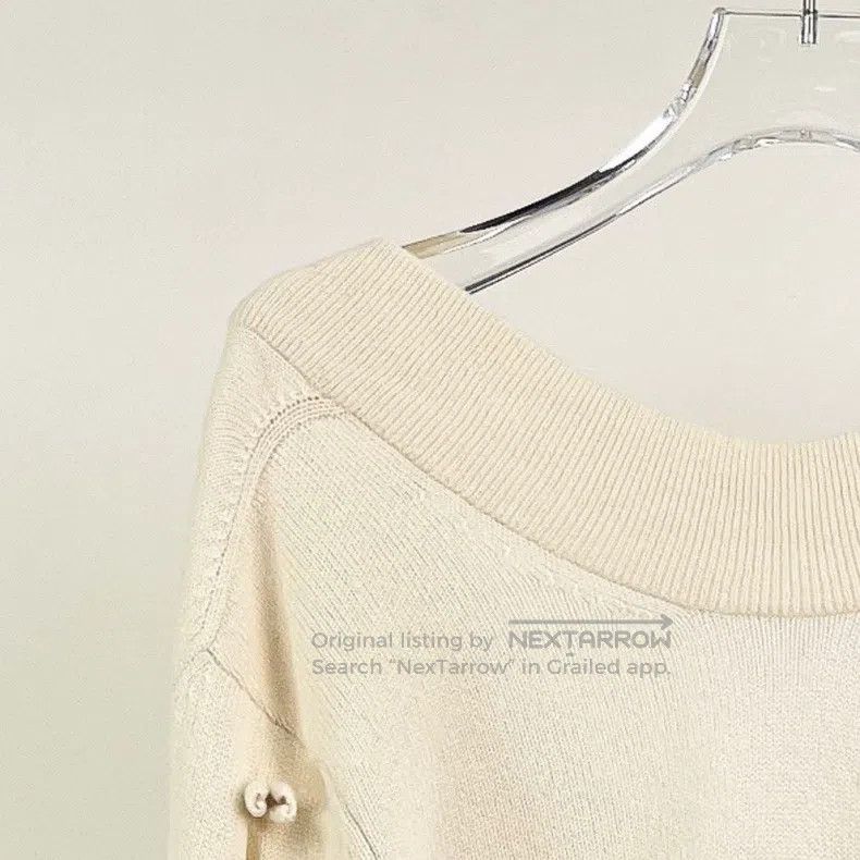 Chanel Chanel Beige bow cashmere knit sweater Size S / US 4 / IT 40 - 3 Thumbnail
