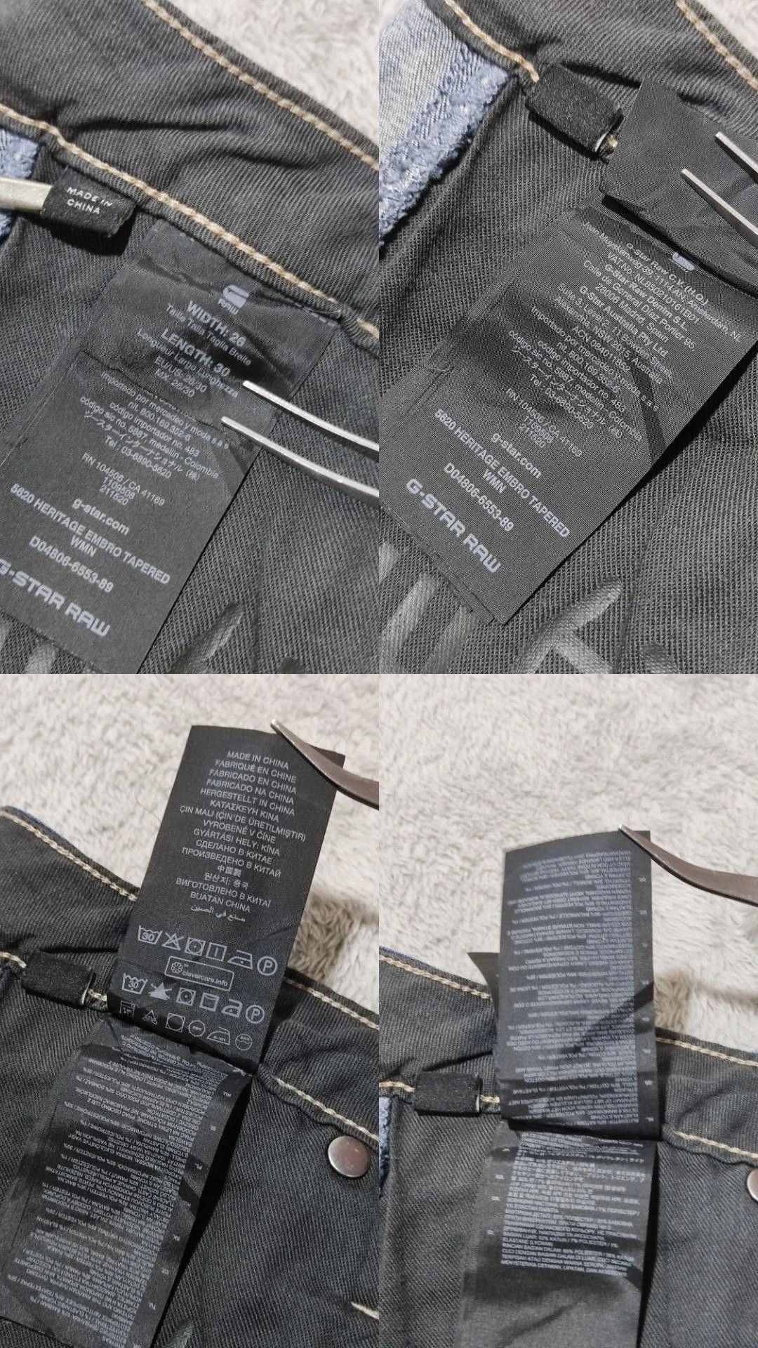 G-Star VTG G-Star RAW 5620 Heritage Embro Tapered Jeans 96 Style Size 29" - 17 Thumbnail