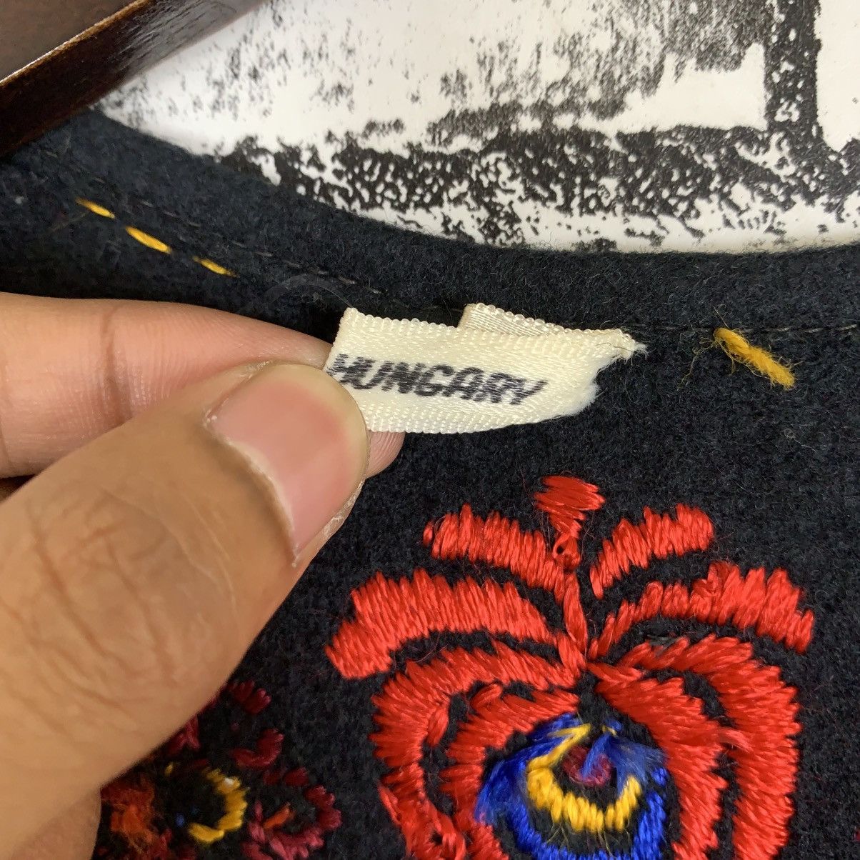 Designer × Vintage Vintage Hungarian Matyo Vest Flower Embroidered Size XS / US 0-2 / IT 36-38 - 9 Thumbnail