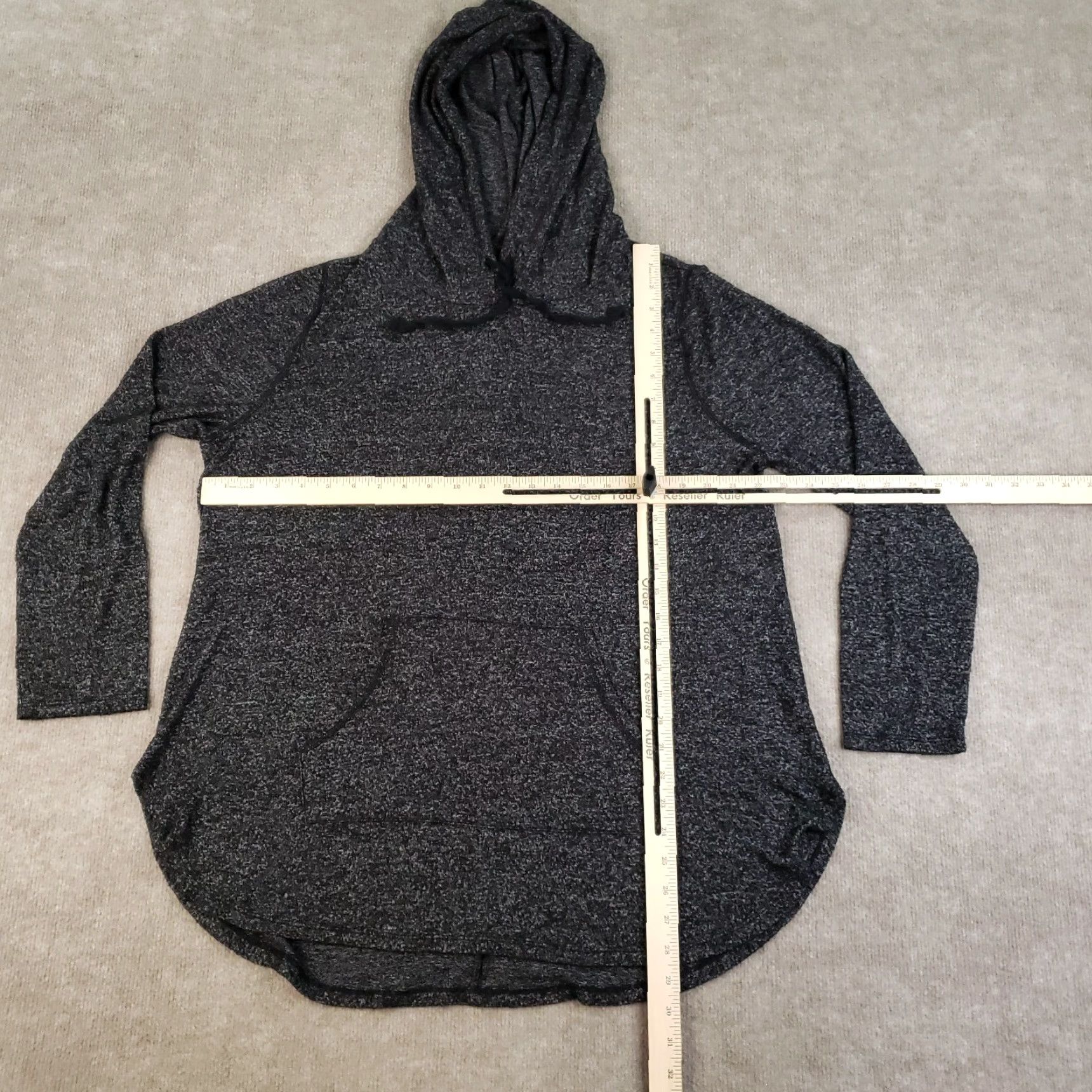 Vintage Lane Bryant Hoodie Womens Size 14 Dark Gray Hooded Pullover Lightweight Stretch Shirt? Size XL / US 12-14 / IT 48-50 - 2 Thumbnail
