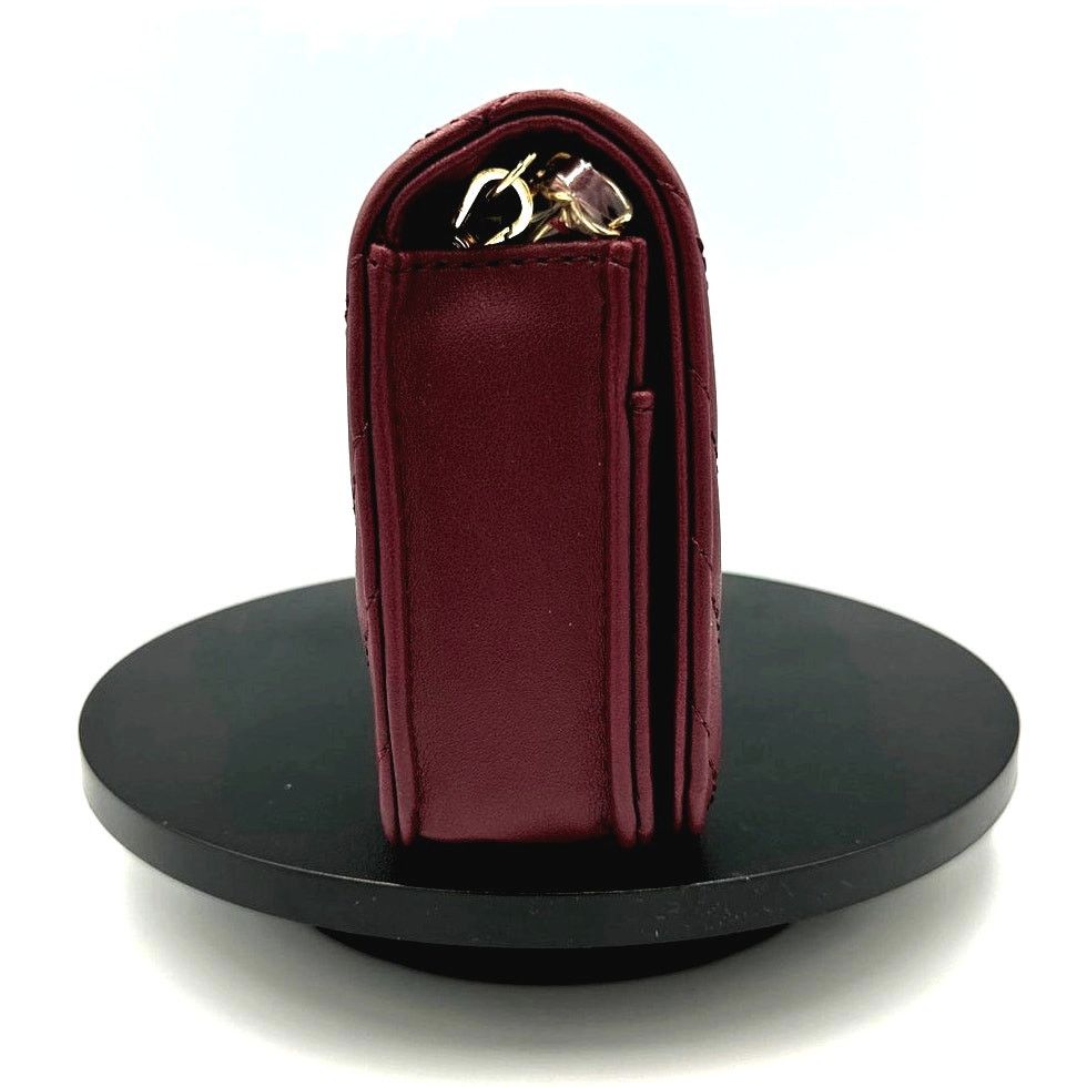 Badgley Mischka Badgley Mischka Quilted Bag Round Logo Plate - Plum Size ONE SIZE - 4 Thumbnail