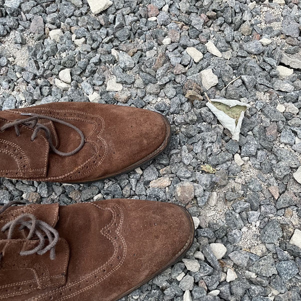 Russell & Bromley 9 Russell Bromley Brown Suede Leather Hand Made Derby Shoes Size US 9 / EU 42 - 4 Thumbnail