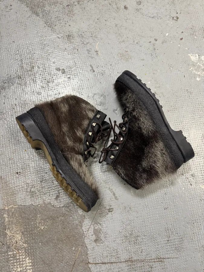 Vintage 1990s Frimas Fur Black Ski Boots Size US 9.5 / EU 42-43 - 4 Thumbnail