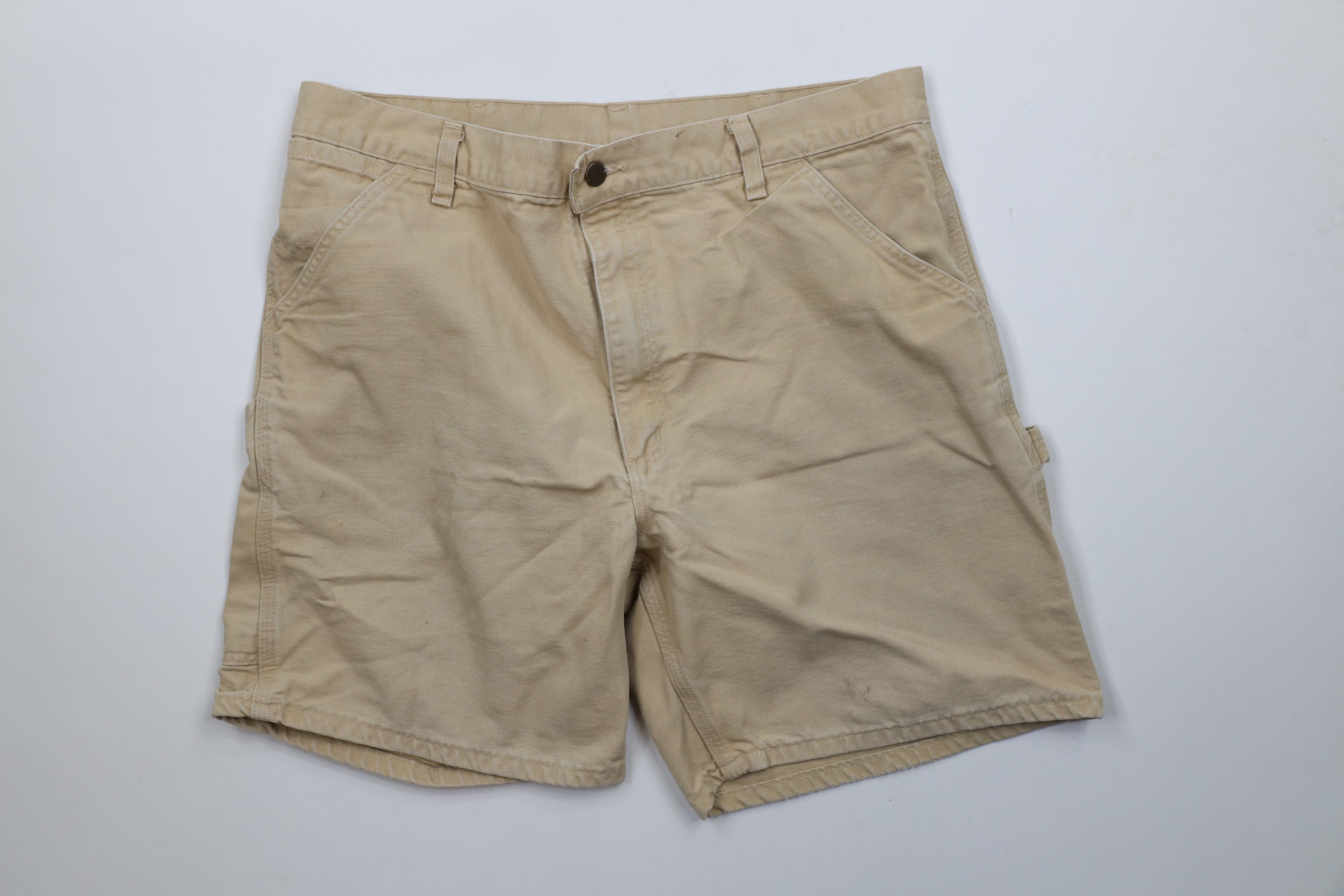 Carhartt × Vintage Vintage Y2K 2001 Carhartt Above Knee Canvas Shorts Beige Size US 36 / EU 52 - 1 Thumbnail