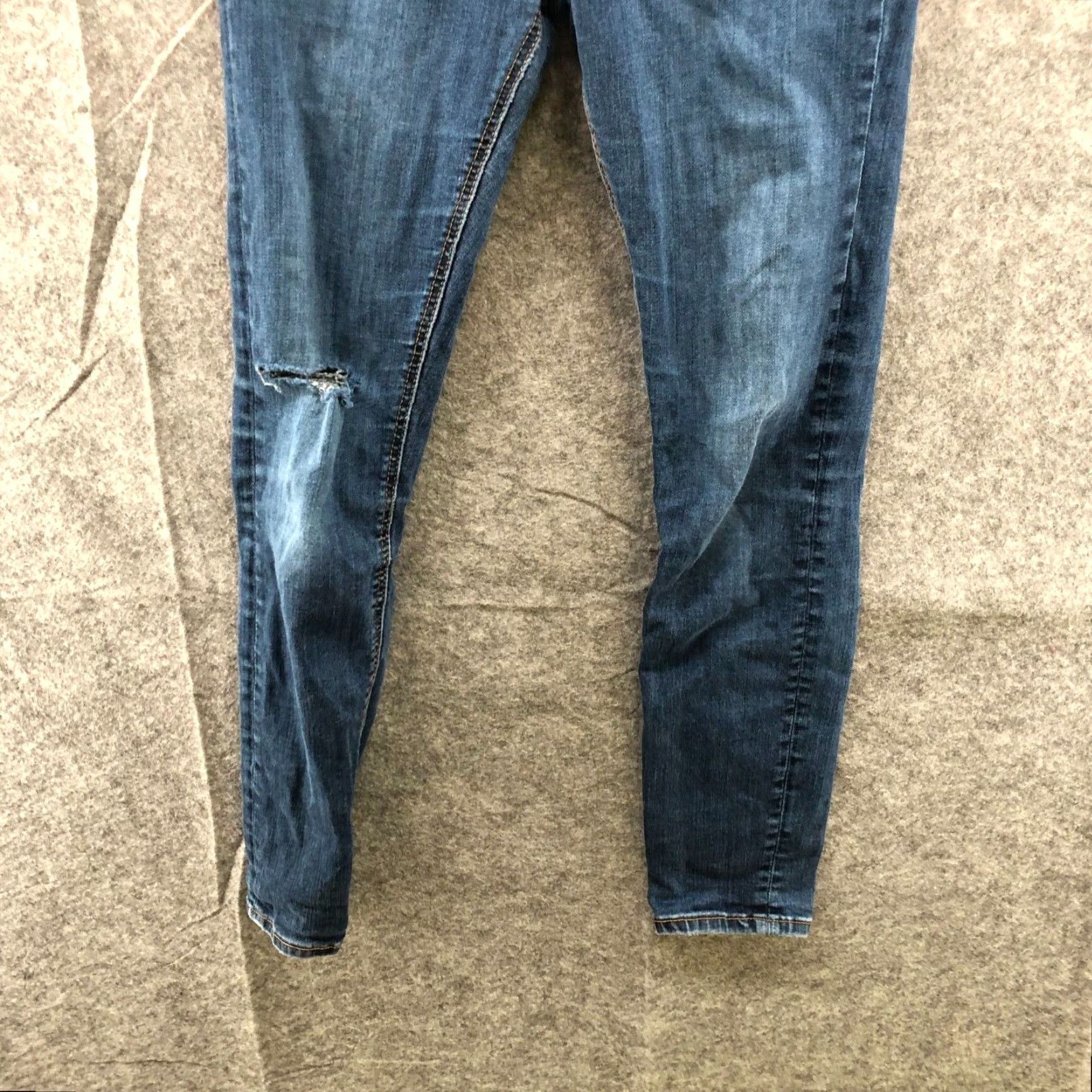 Zara ZARA High Rise Skinny Jeans Womens Size 6 Blue Distressed Stretch Medium Wash Size 28" / US 6 / IT 42 - 4 Thumbnail