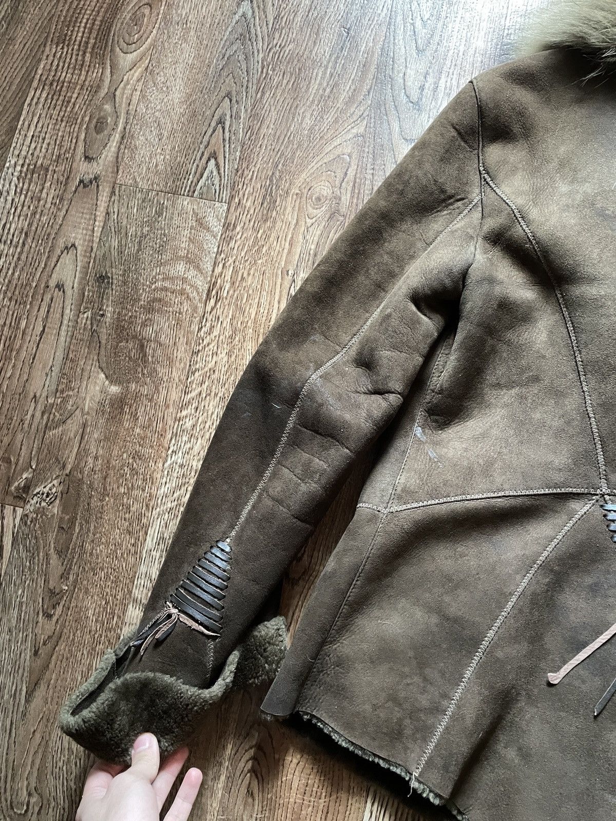 The Unbranded Brand Vintage Lamb Shearling Echtes Brown Long Overcoat y2k 90s Size XL / US 12-14 / IT 48-50 - 9 Thumbnail