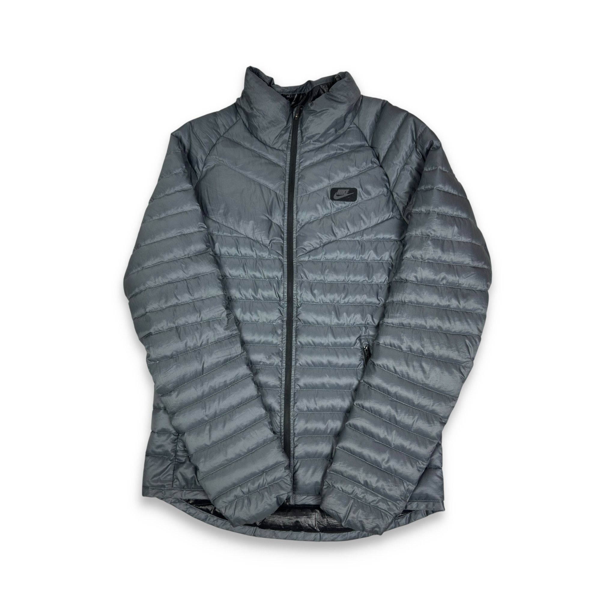 Nike Nike Men's Gray Swoosh Long Sleeve Full Zip Puffer Jacket S Size US S / EU 44-46 / 1 - 1 Thumbnail