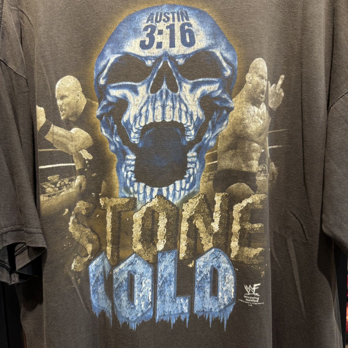 Other WWF Stone Cold Bigface Rare 2sides 90s Vintage T-shirt Size US XL / EU 56 / 4 - 7 Thumbnail