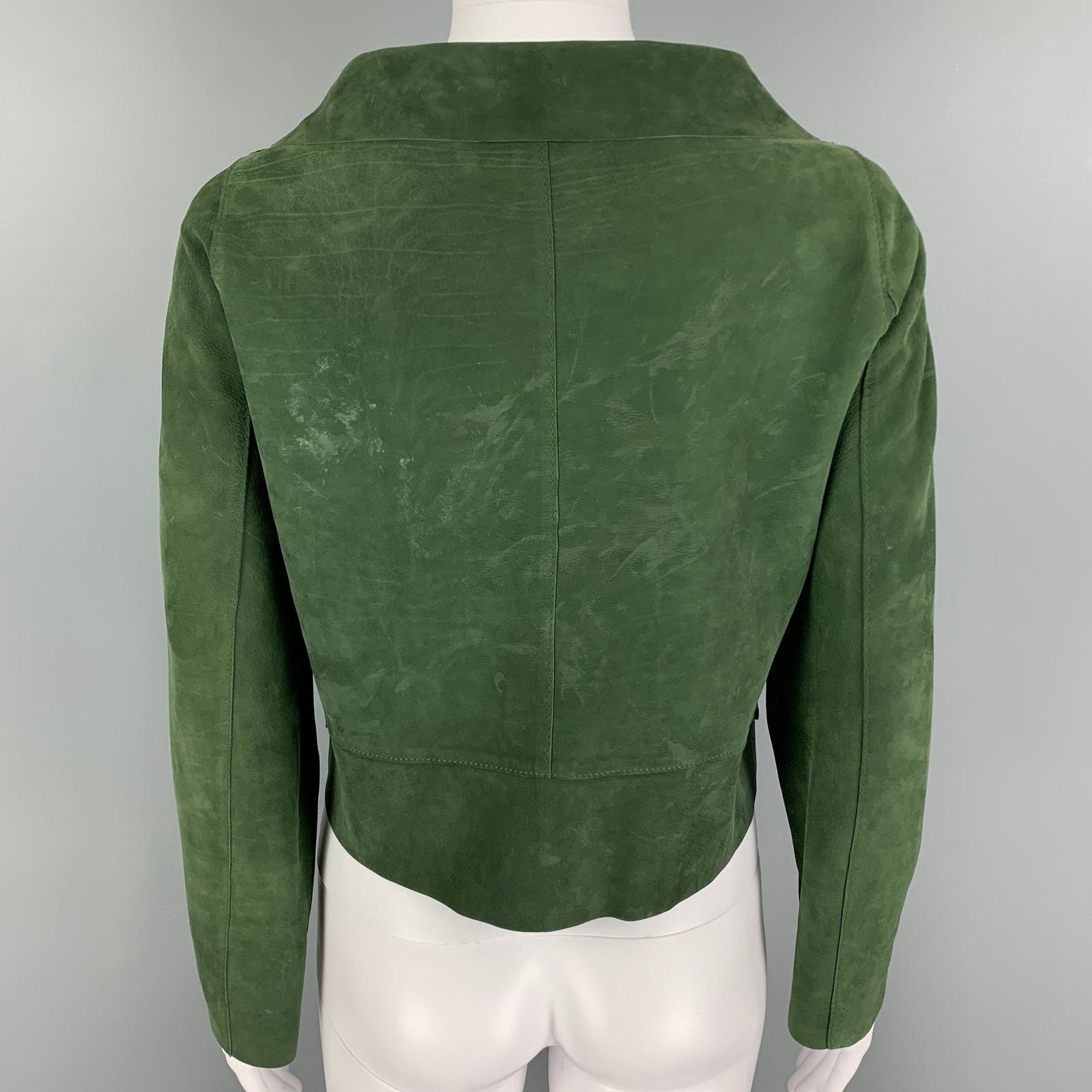 Marni MARNI Size 4 Green Suede Buttoned Jacket Size US XL / EU 56 / 4 - 3 Thumbnail