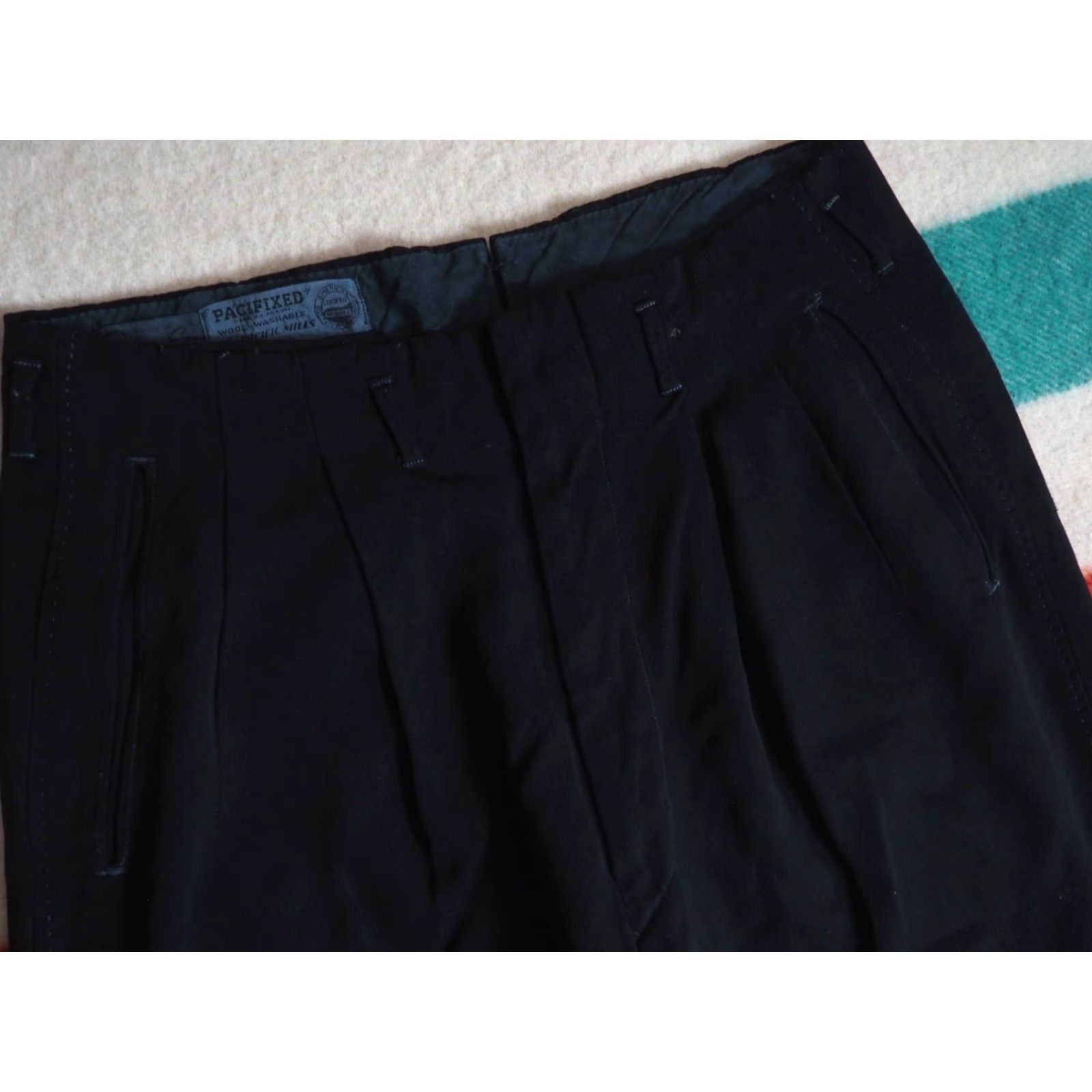 Vintage VINTAGE Pacific Mills Pacifixed Black Wool 32W Shorts 1950s Rockabilly Mens Size US 32 / EU 48 - 3 Thumbnail