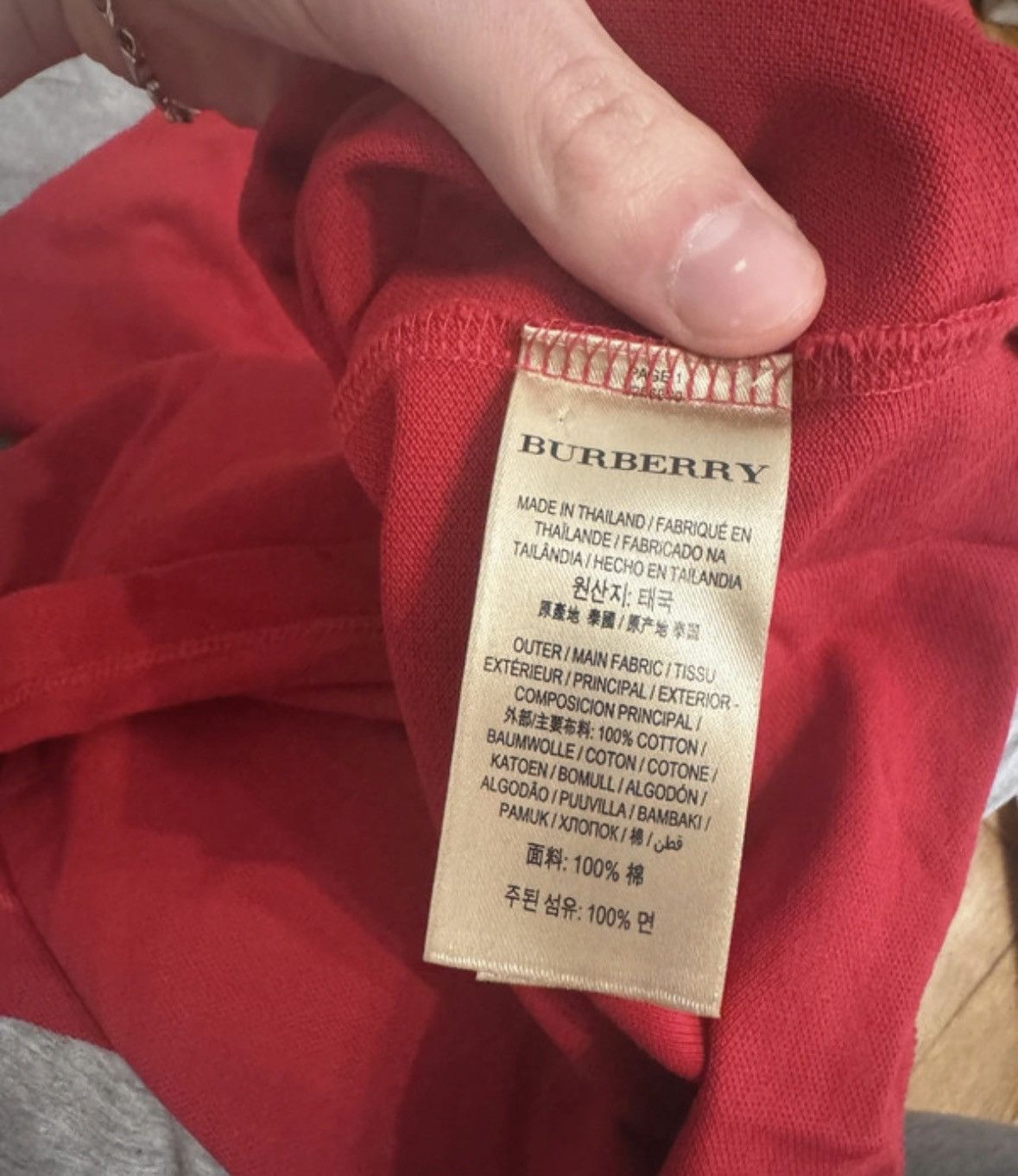 Burberry Burberry red polo shirt classic size L Size US L / EU 52-54 / 3 - 6 Thumbnail