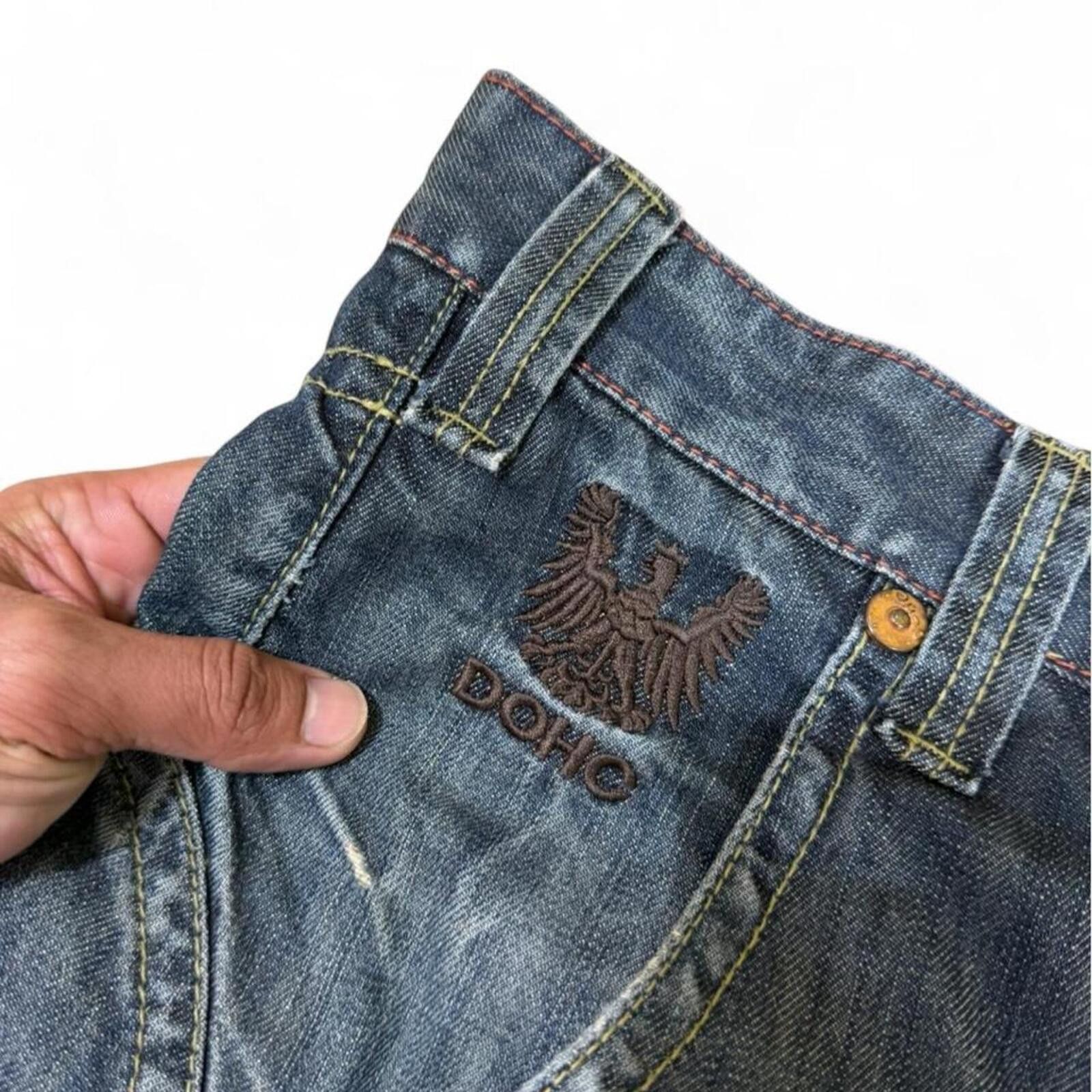 Other Vintage y2k DOHC revolution unique design denim jeans Size 35" - 4 Thumbnail