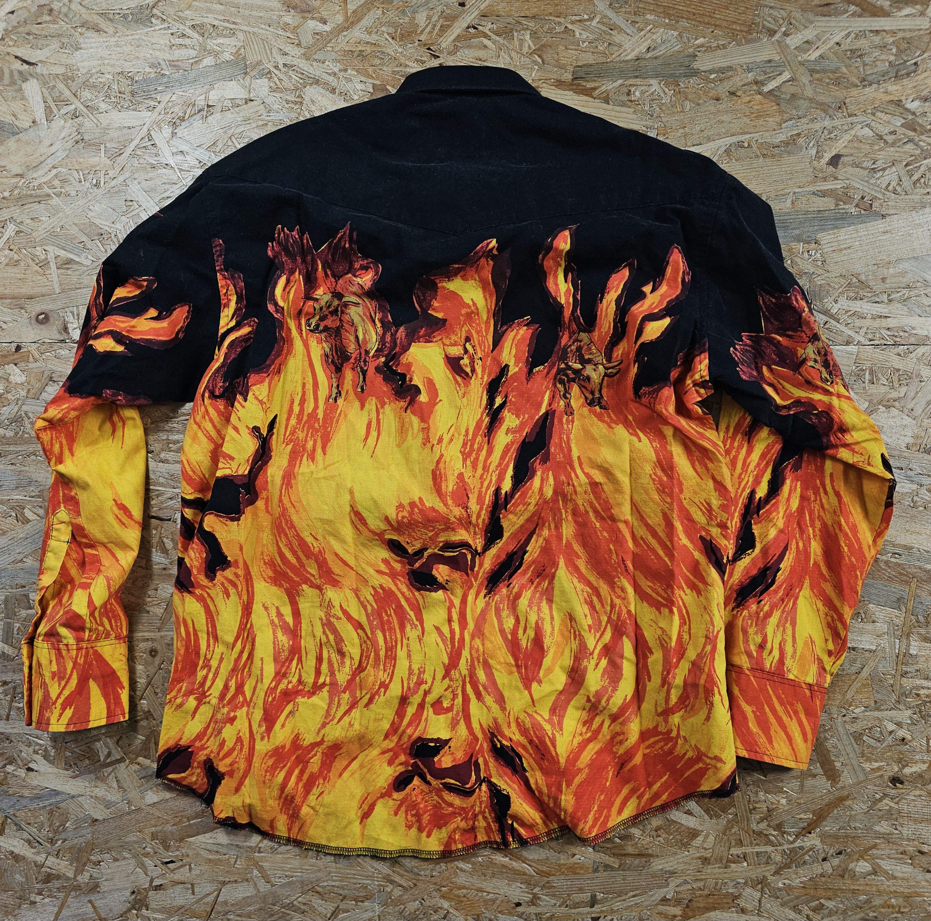 Japanese Brand × Wrangler WRANGLER FLAME WESTERN TEXAS SHIRT VINTAGE 80S L Size US L / EU 52-54 / 3 - 7 Thumbnail