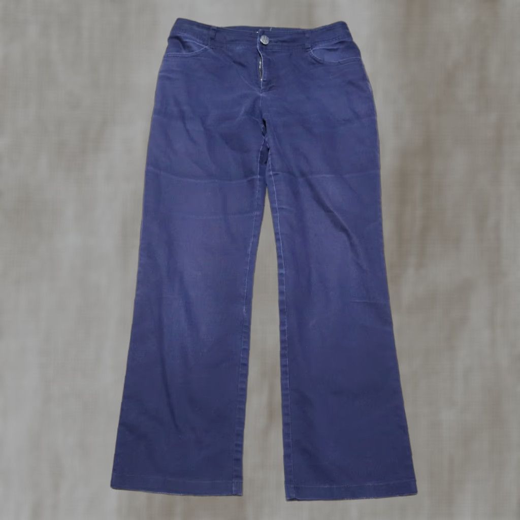Vintage Tribal Pants Capri Blue Elastic Waistband Pockets Women Size 4 Modern Tribal Pattern Casual Pull On Size 27" / US 4 / IT 40 - 1 Thumbnail