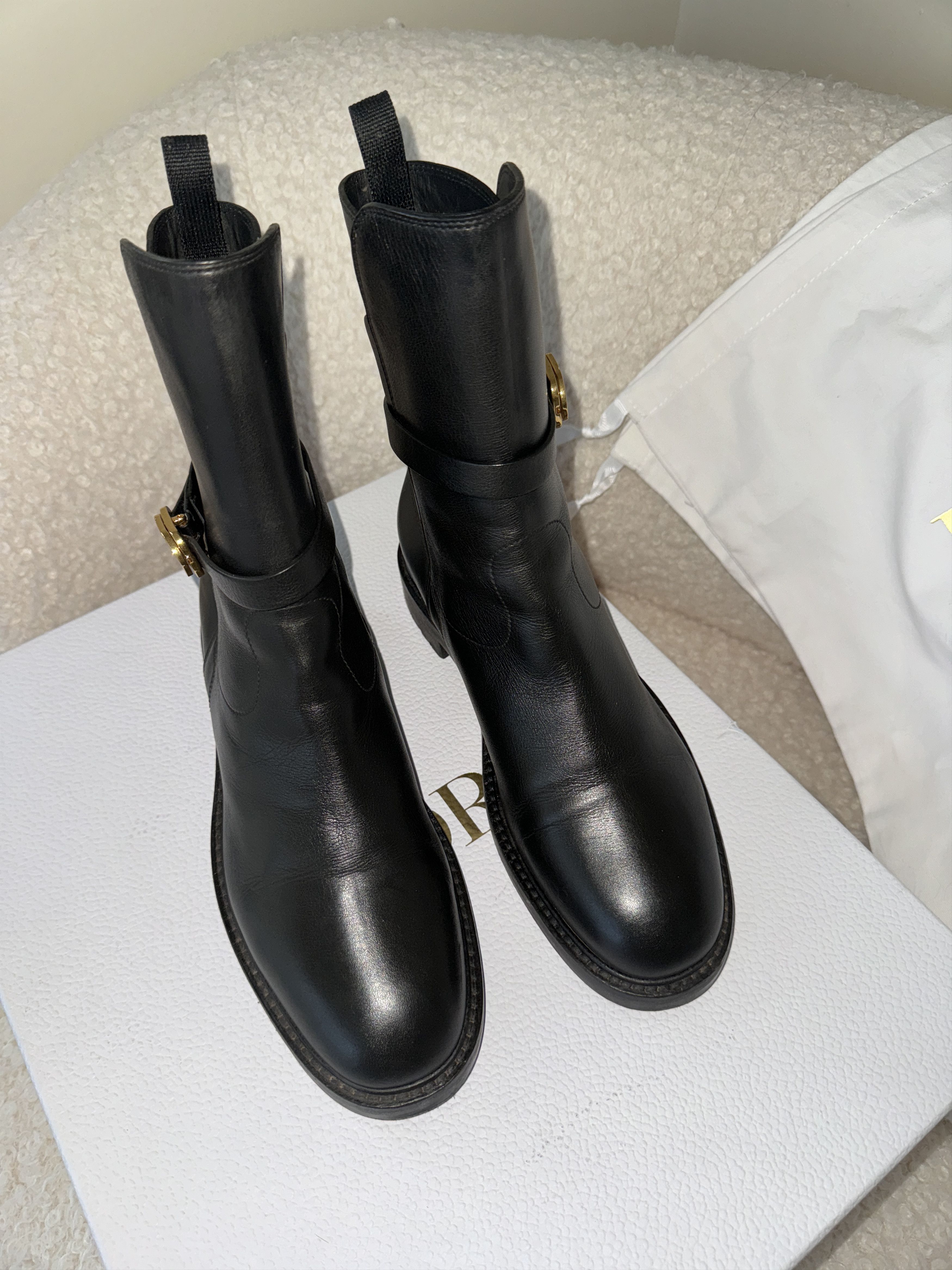 Dior Dior women ankle calfskin boots with CD signature buckle Size US 7.5 / IT 37.5 - 10 Thumbnail