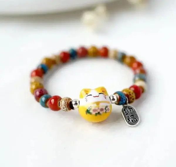 VIBE Cute Lucky Cat Beaded Bracelet Size ONE SIZE - 8 Thumbnail