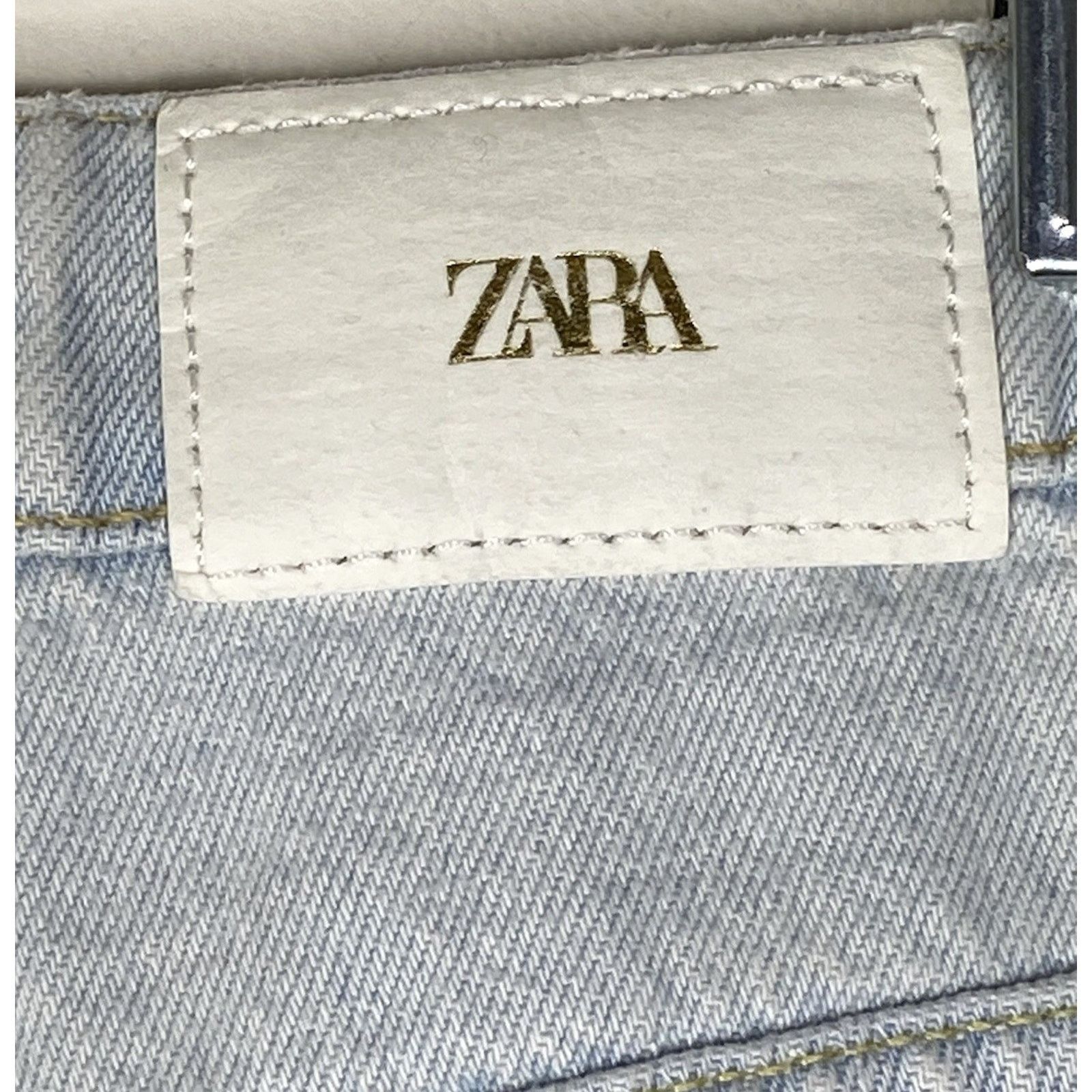 Zara Zara Womens Size 4 Ultra High Rise Wide Leg Cargo Jeans Size 27" / US 4 / IT 40 - 6 Thumbnail