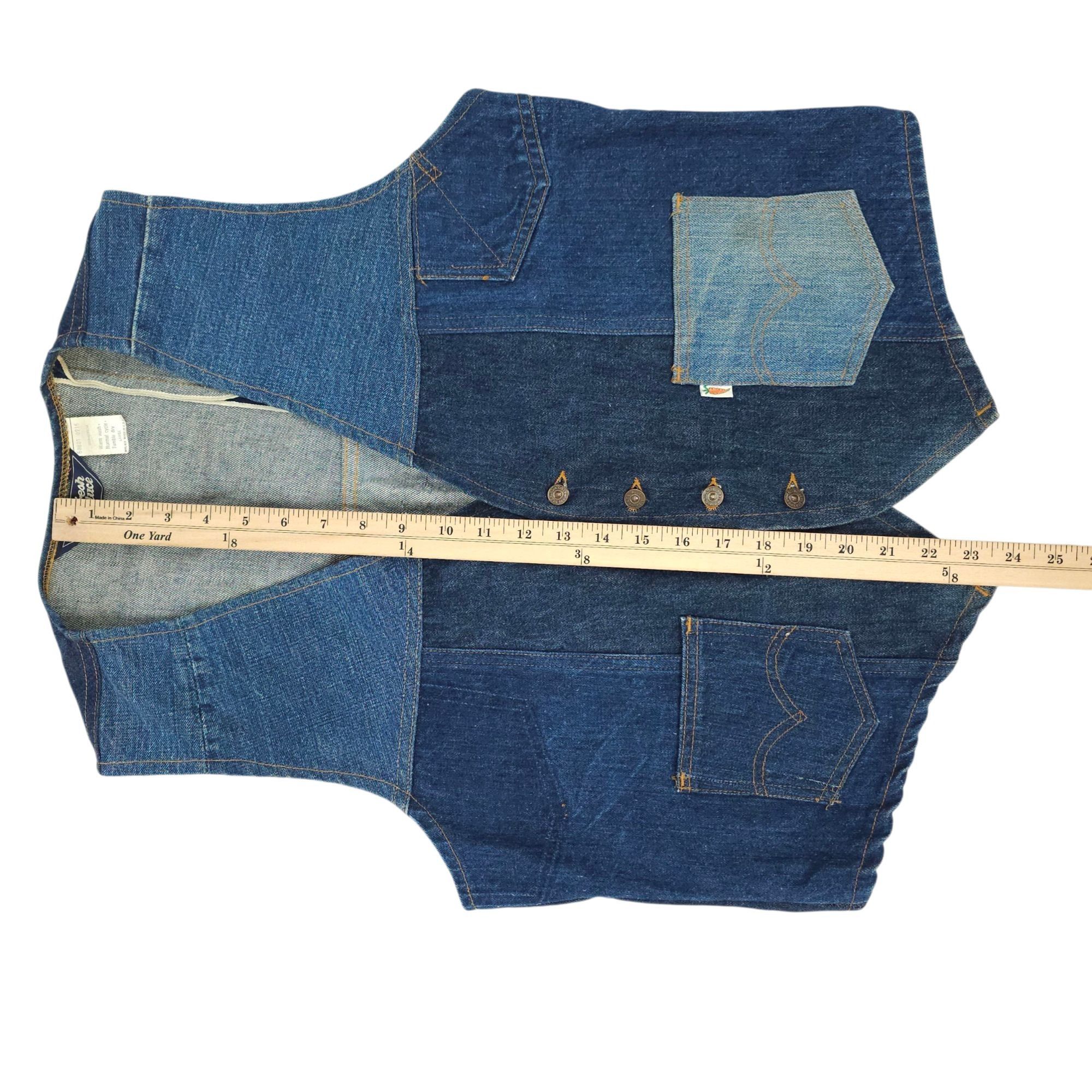 Levi's Levis Fresh Produce Patchwork Denim Vest L Buckle Back Vtg Size L / US 10 / IT 46 - 5 Thumbnail