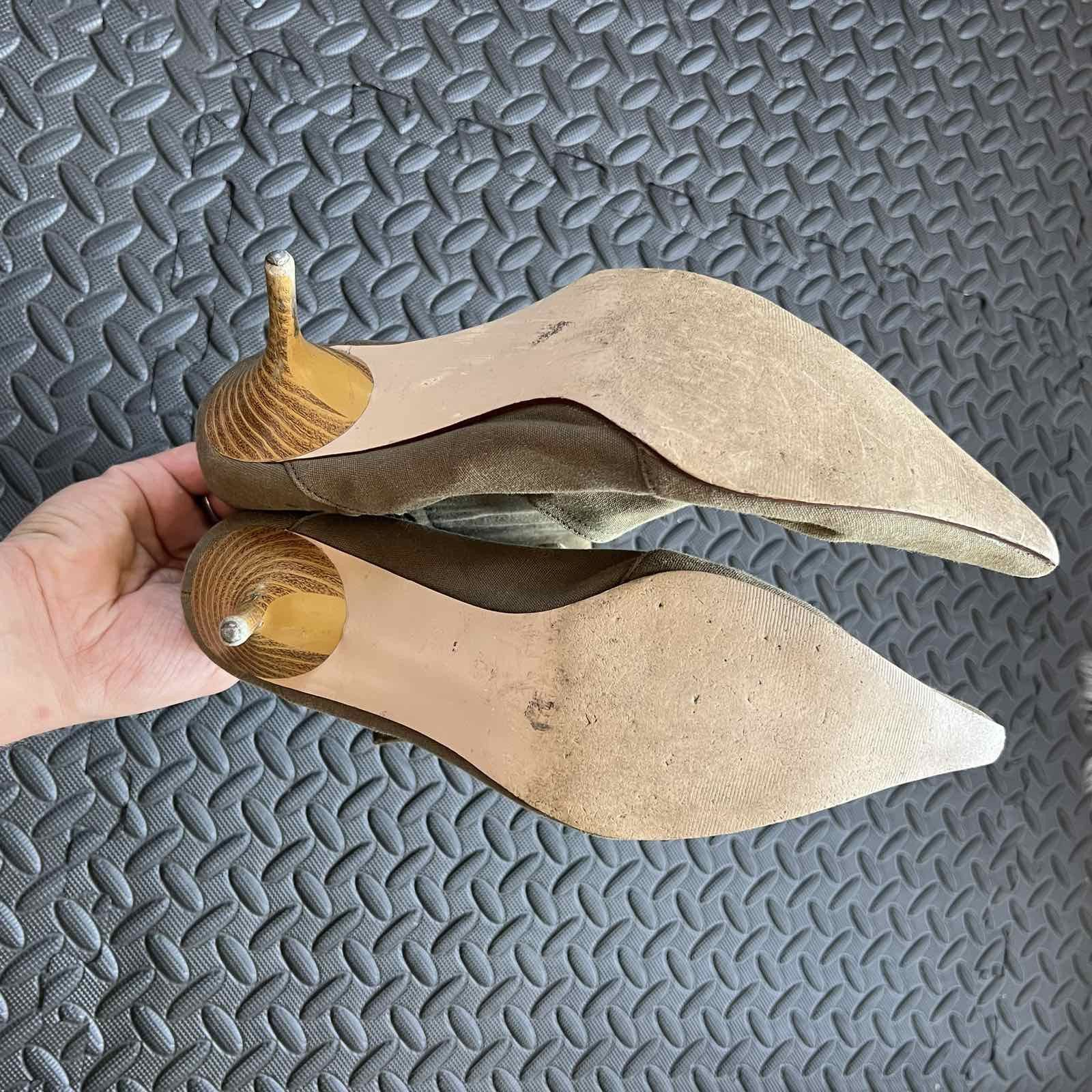 Japanese Brand Avant Garde West Y2K Details Suede Leather Olive Heels Size US 6 / IT 36 - 3 Thumbnail
