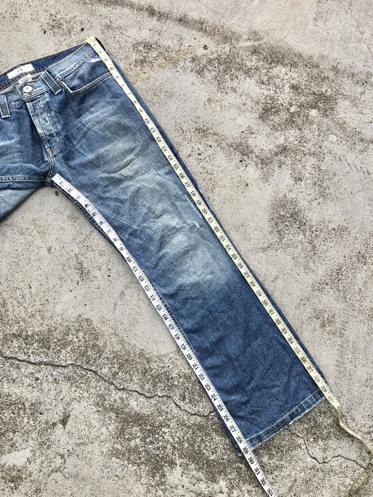 Armani Exchange FLARED BUTTON FLY WASHED BLUE DENIM Size US 31 - 10 Thumbnail