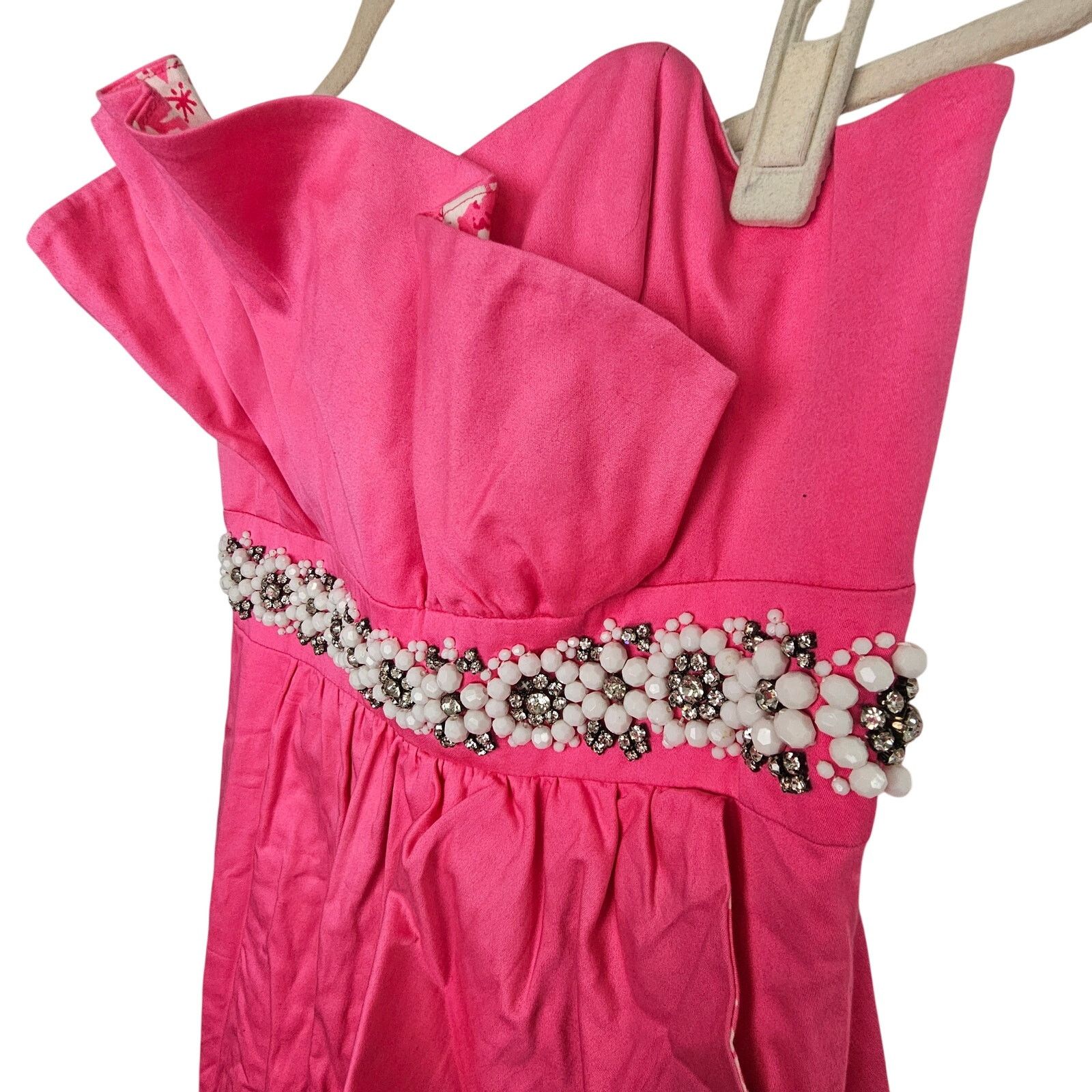 Lilly Pulitzer Lilly Pulitzer Women Strapless Mini Dress 8 Beaded Fit Flare Size M / US 6-8 / IT 42-44 - 4 Thumbnail