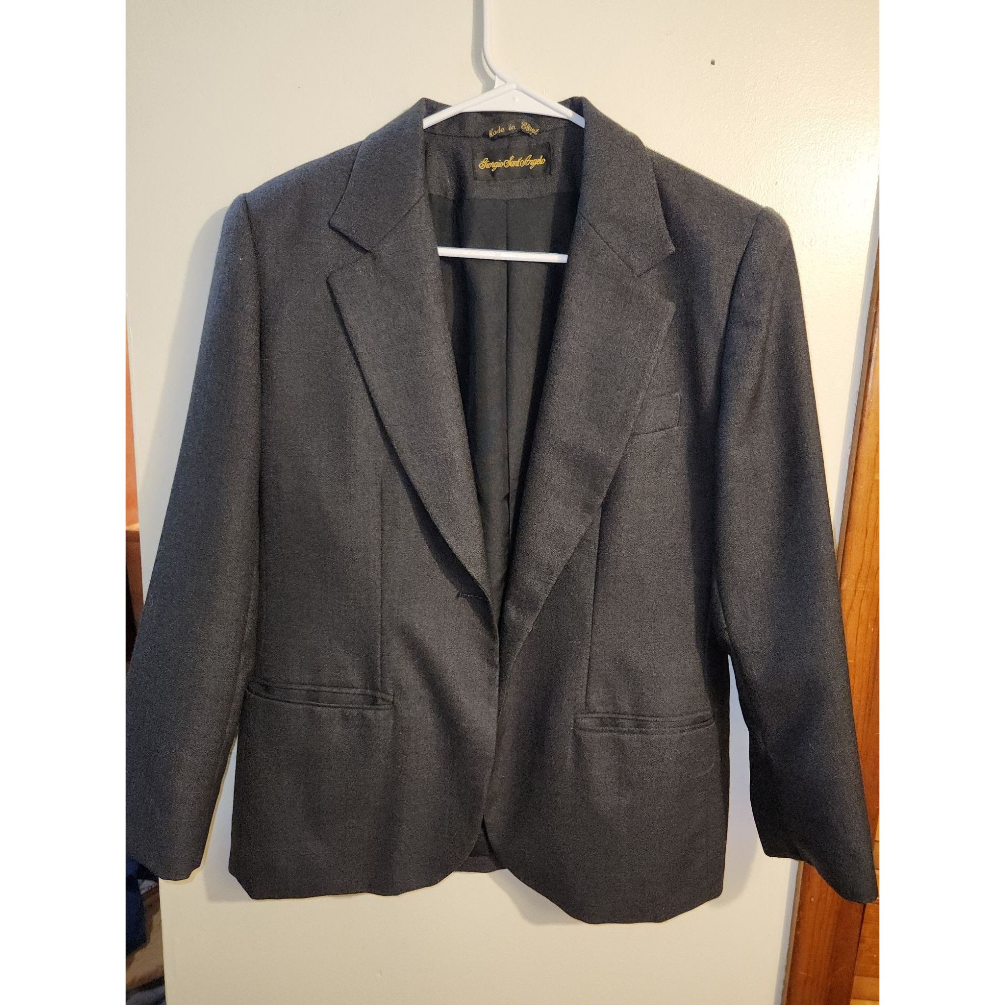 Vintage Giorgio di Sant Angelo Womens Blazer Size 10 Black Wool Size L / US 10 / IT 46 - 8 Thumbnail