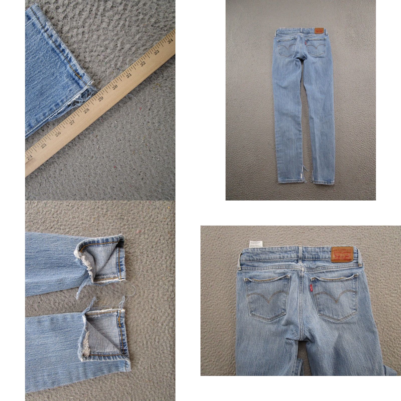 Levi's Levi's 711 Skinny Denim Jeans Size 26 Medium Blue Stretch Distressed Women Size 26" / US 2 / IT 38 - 9 Thumbnail