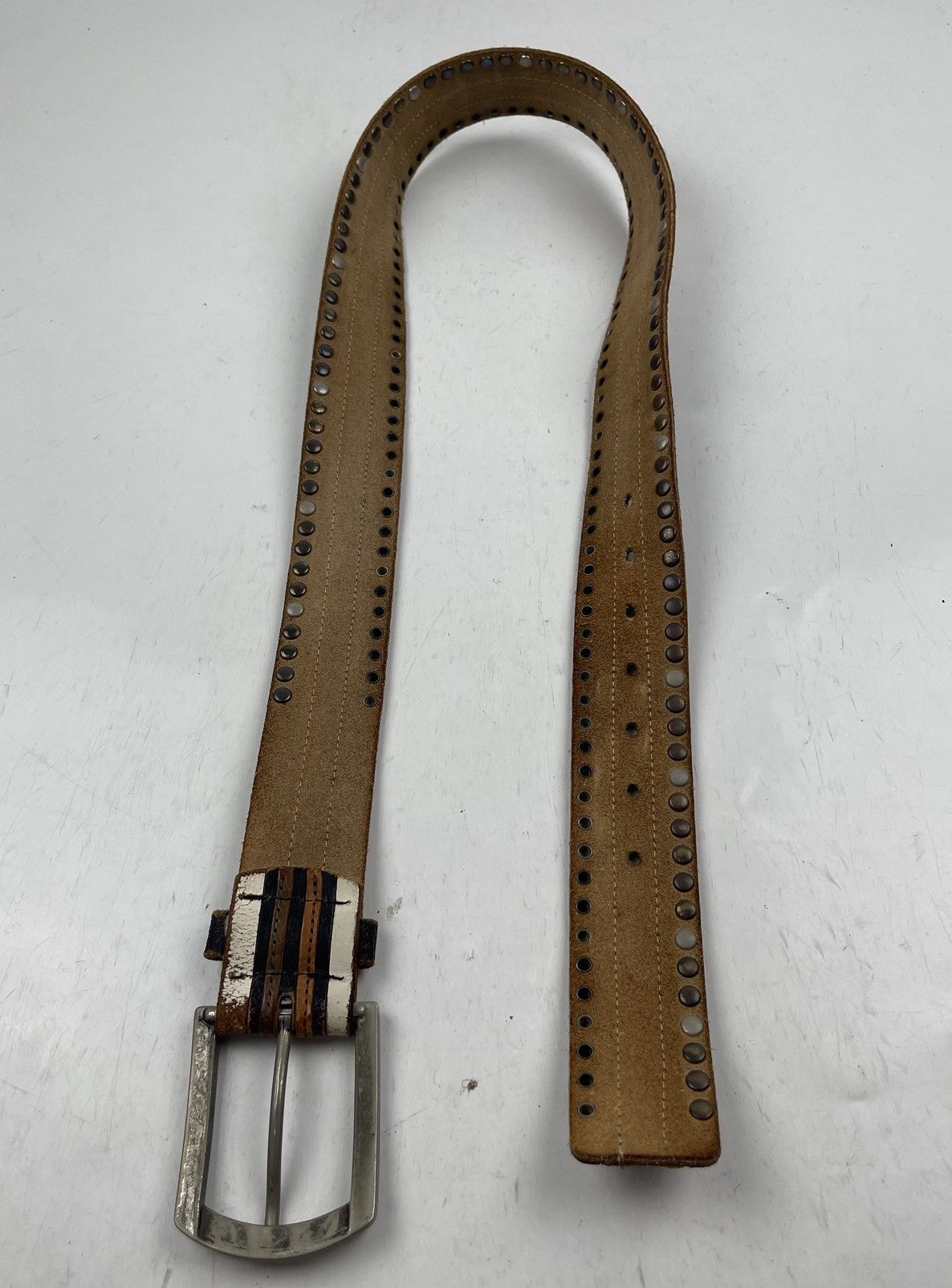 Seditionaries distressed studded leather belt tc43 Size 36 - 3 Thumbnail