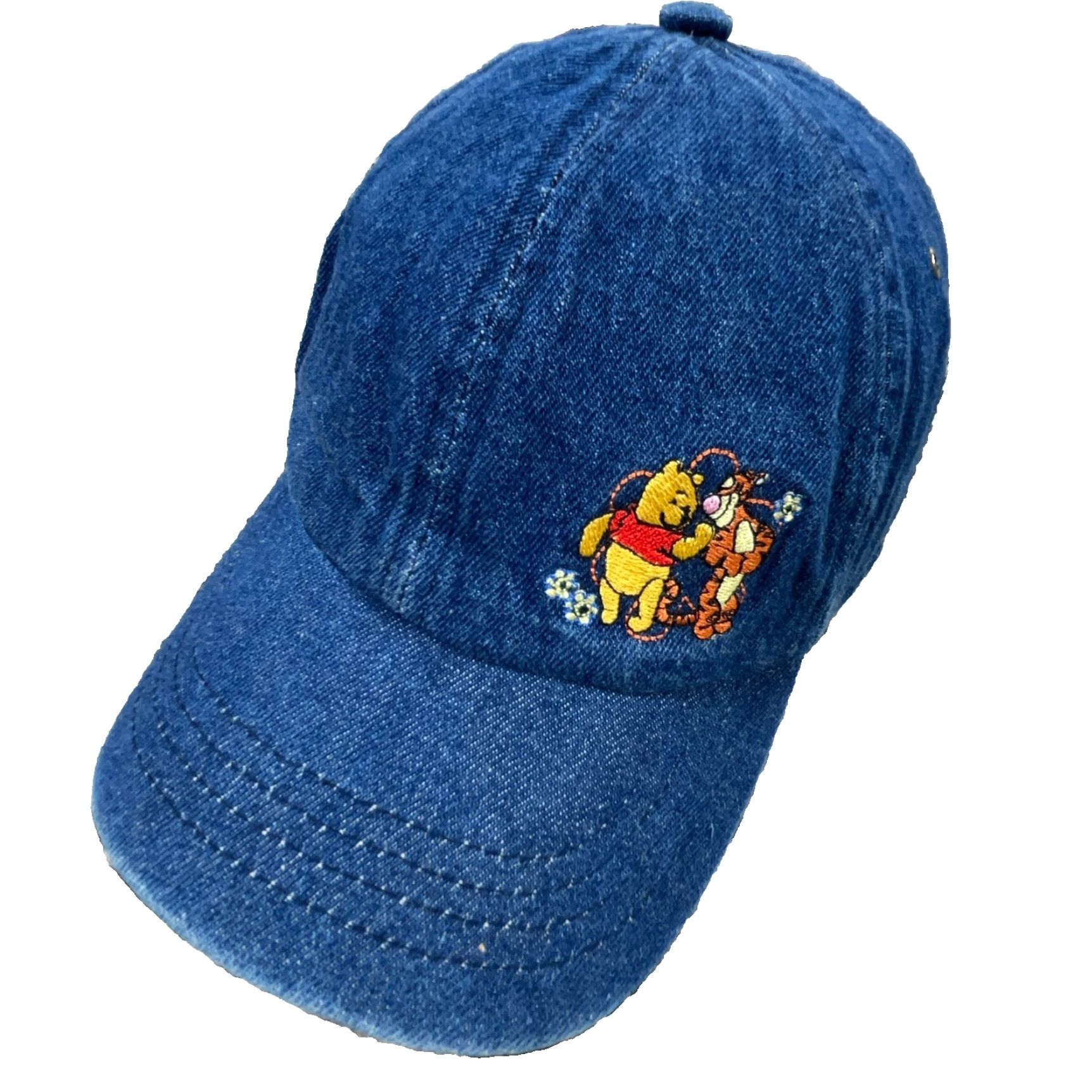 Disney VINTAGE Disney Hat Cap Denim Blue Jean Winnie The Pooh Y2K 00s Ladies Womens Size 42" / US 20 - 3 Thumbnail