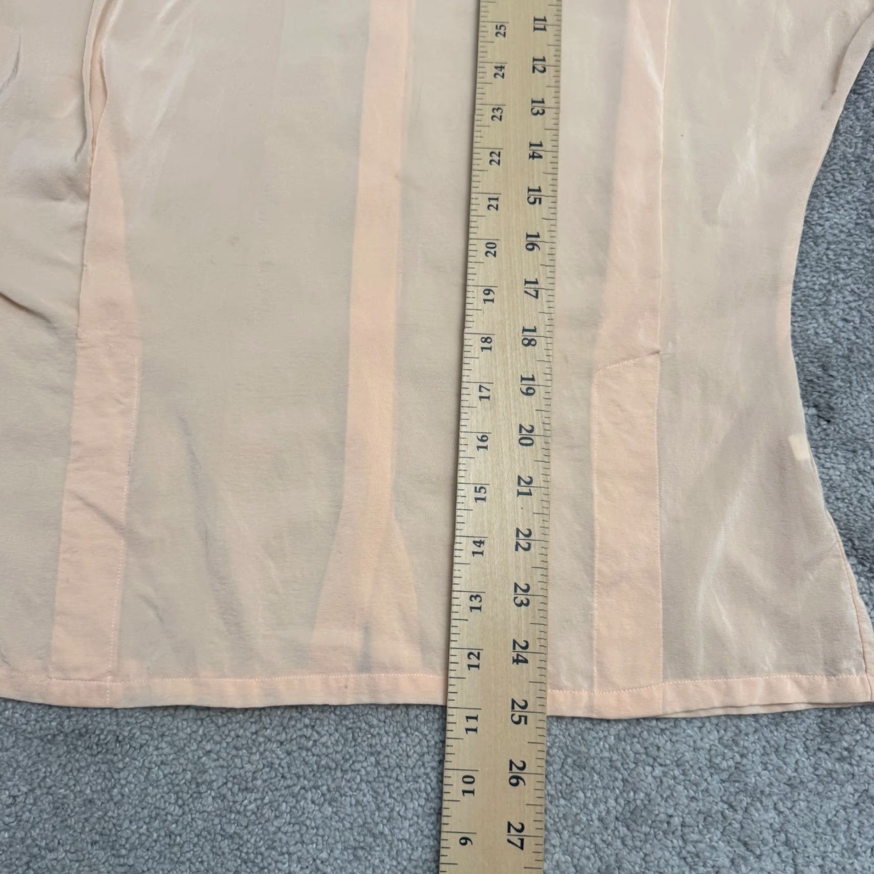 Vintage VINTAGE Michelle Stuart Sheer Silk Blouse 90s Womens 10 Orange Button Up Top Classic Y2K Size L / US 10 / IT 46 - 7 Thumbnail