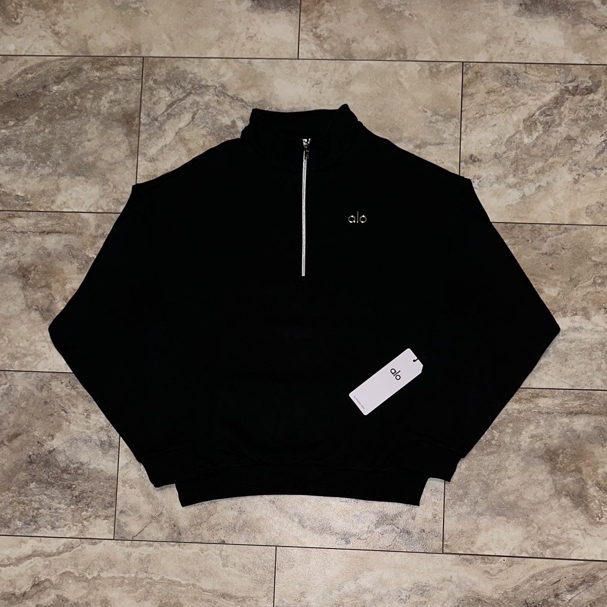 Alo Yoga Accolade 1/4 Zip Black Quarter Zip Sweatshirt Small