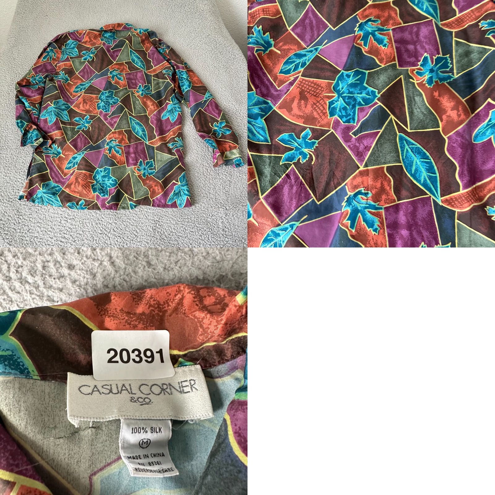 Vintage VINTAGE Casual Corner Shirt Womens M Red Silk Floral AOP Button-Up Long Sleeve Collared Ladies Size M / US 6-8 / IT 42-44 - 8 Thumbnail